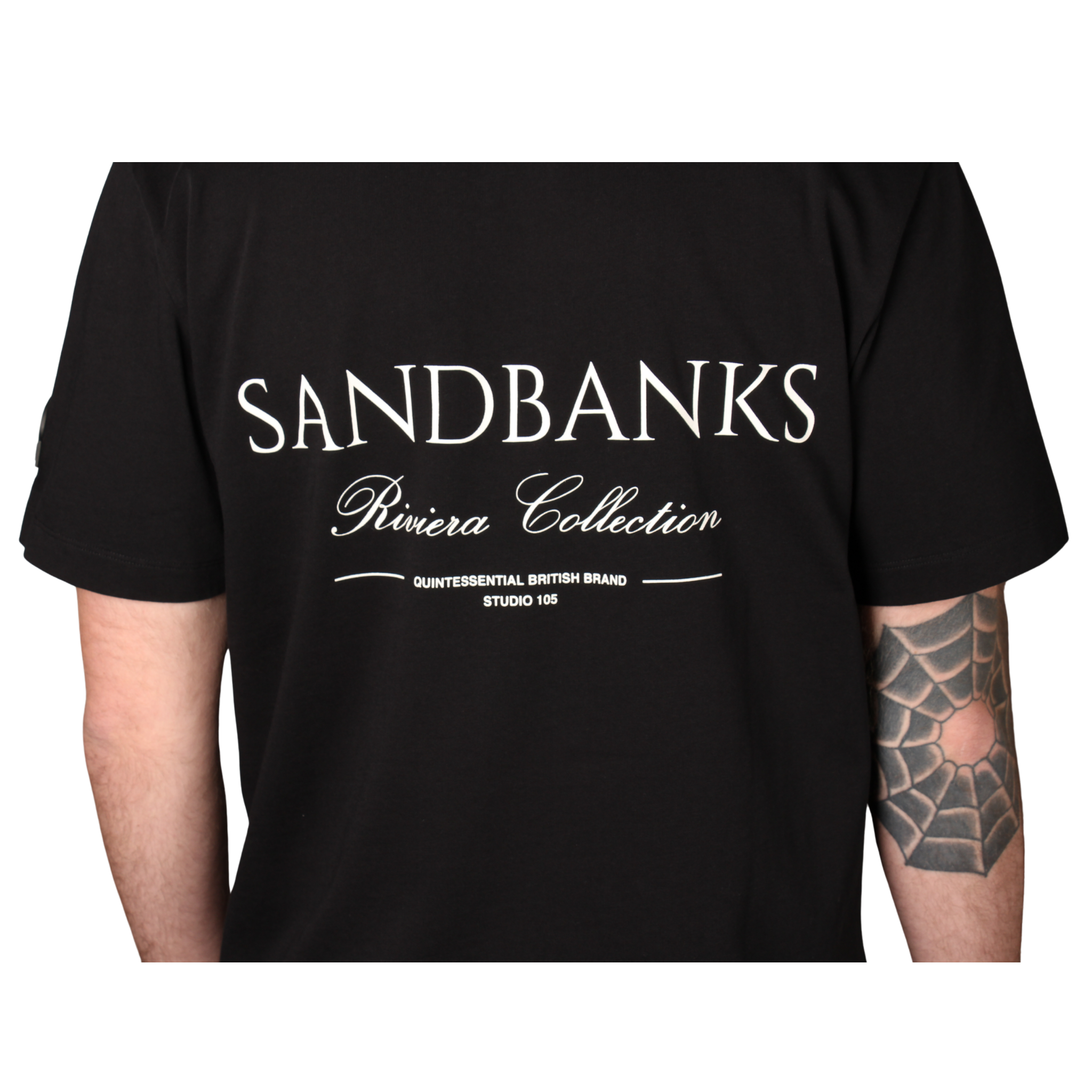Mens Sandbanks Black Riveria Collection S/s T Shirt