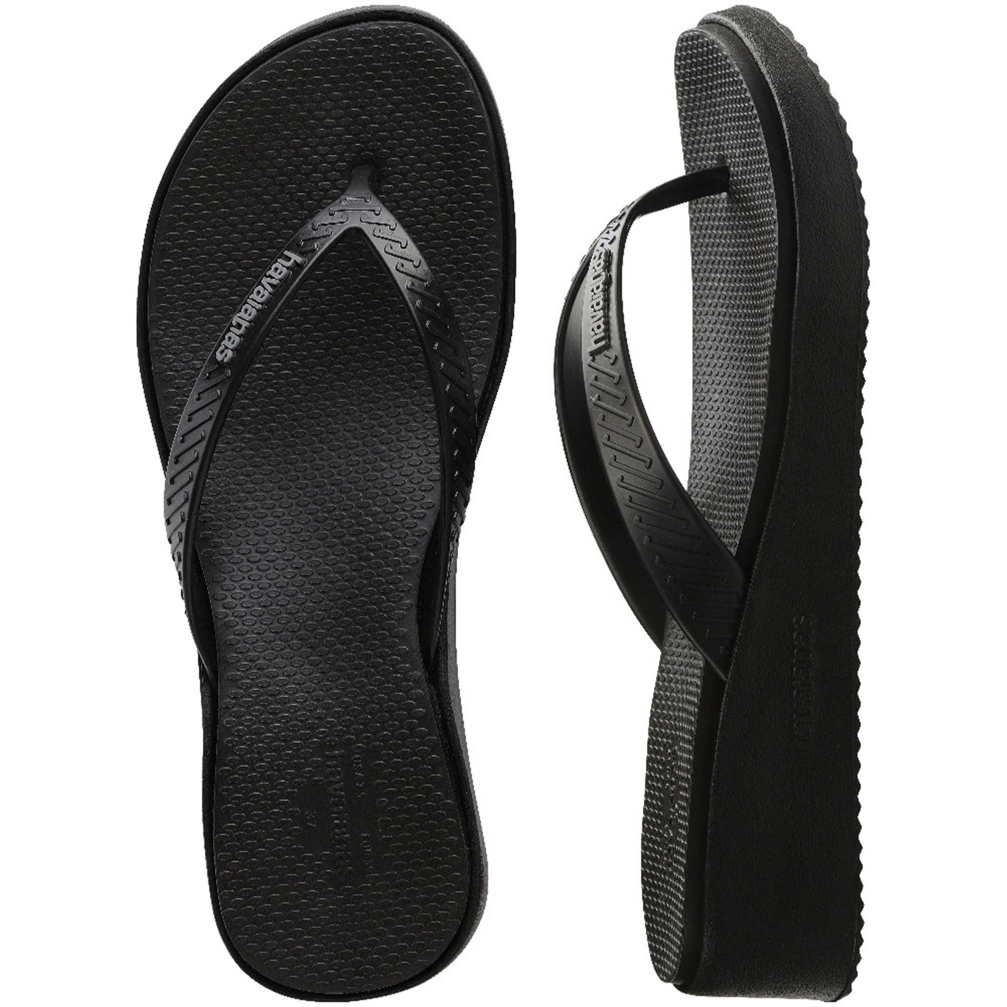Womens Havaianas Black High Platform Flip Flops