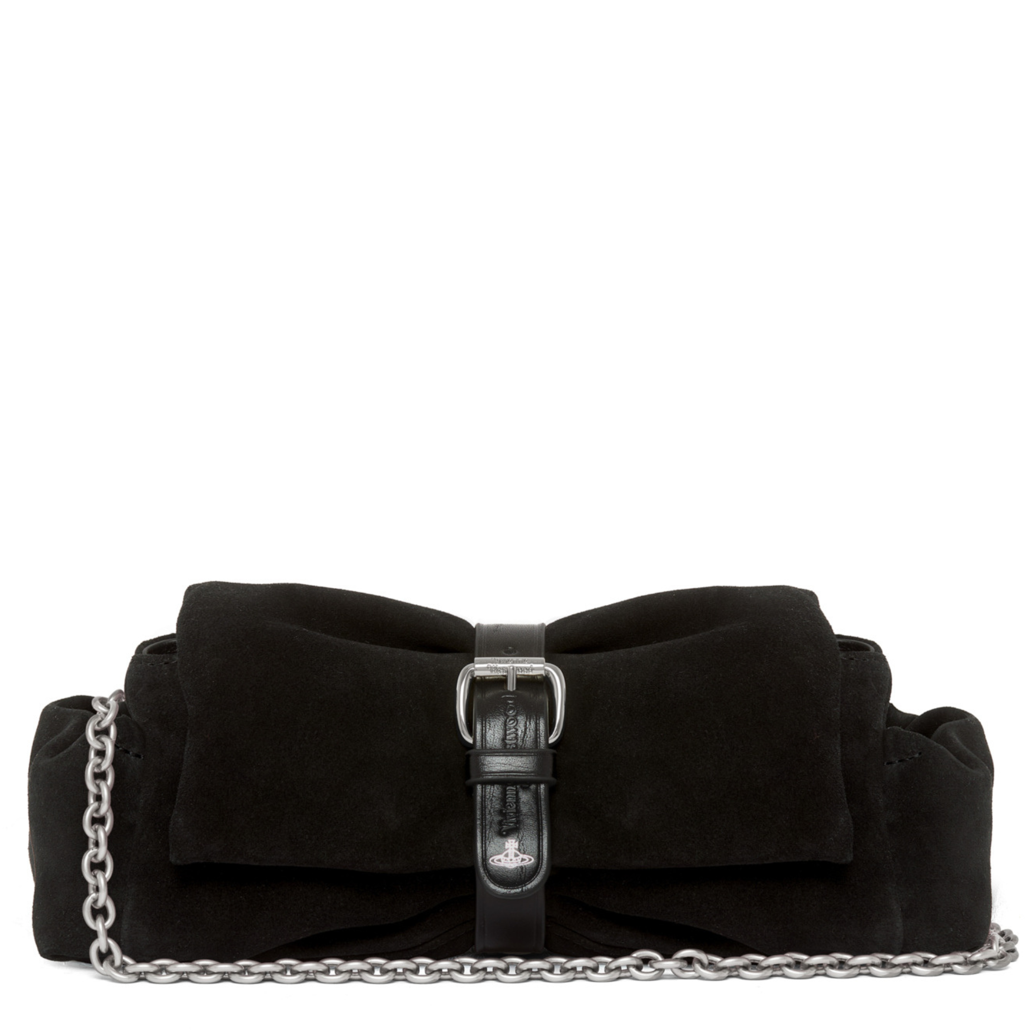 Womens Vivienne Westwood Black Suede Hazel Treasure Clutch Bag