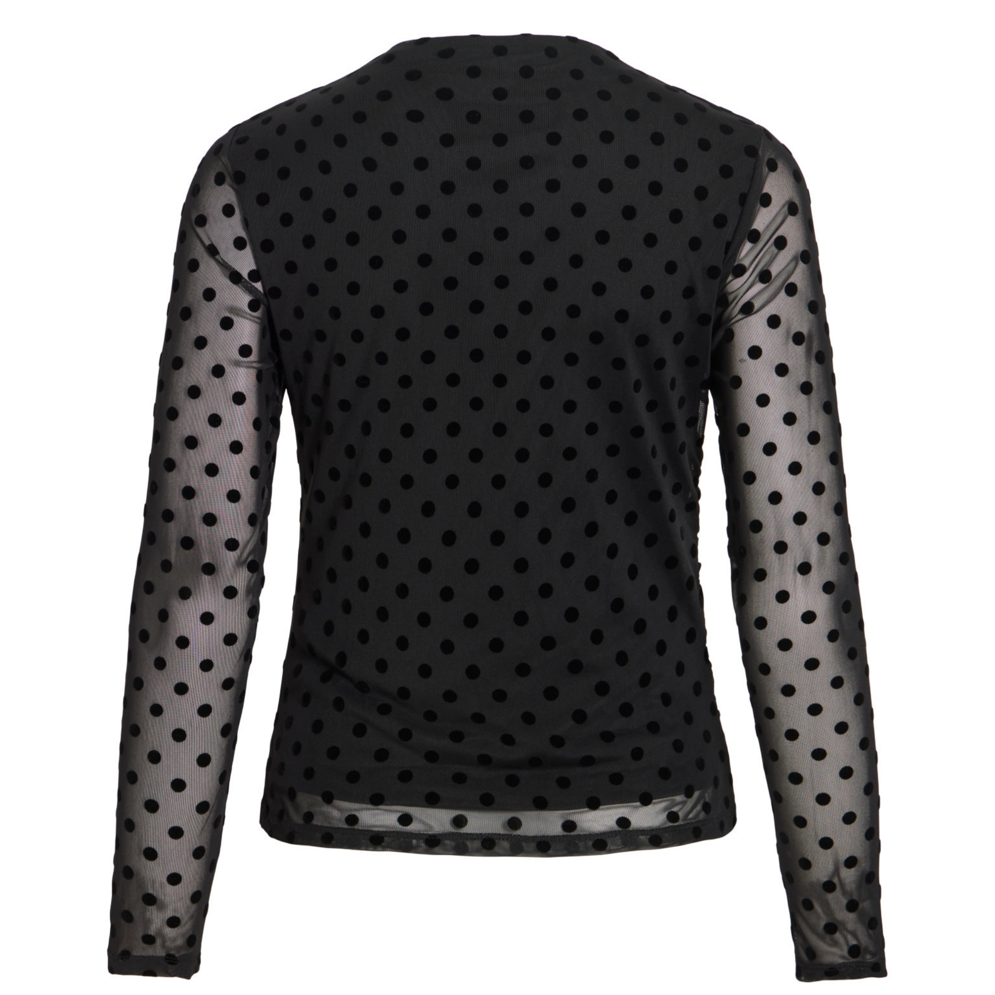 Womens Vila Black Beauty Flock Dot Virikke L/s Top
