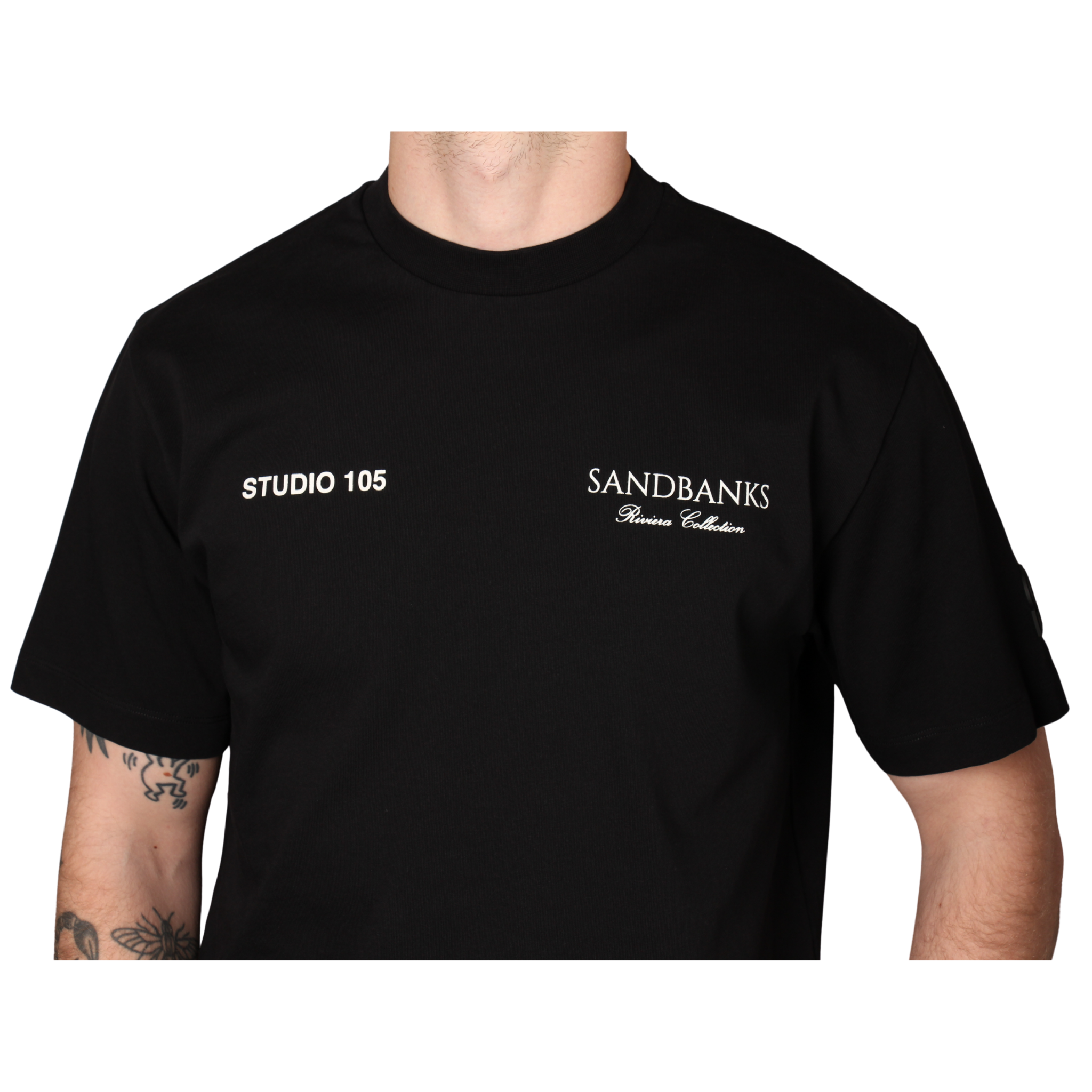 Mens Sandbanks Black Riveria Collection S/s T Shirt