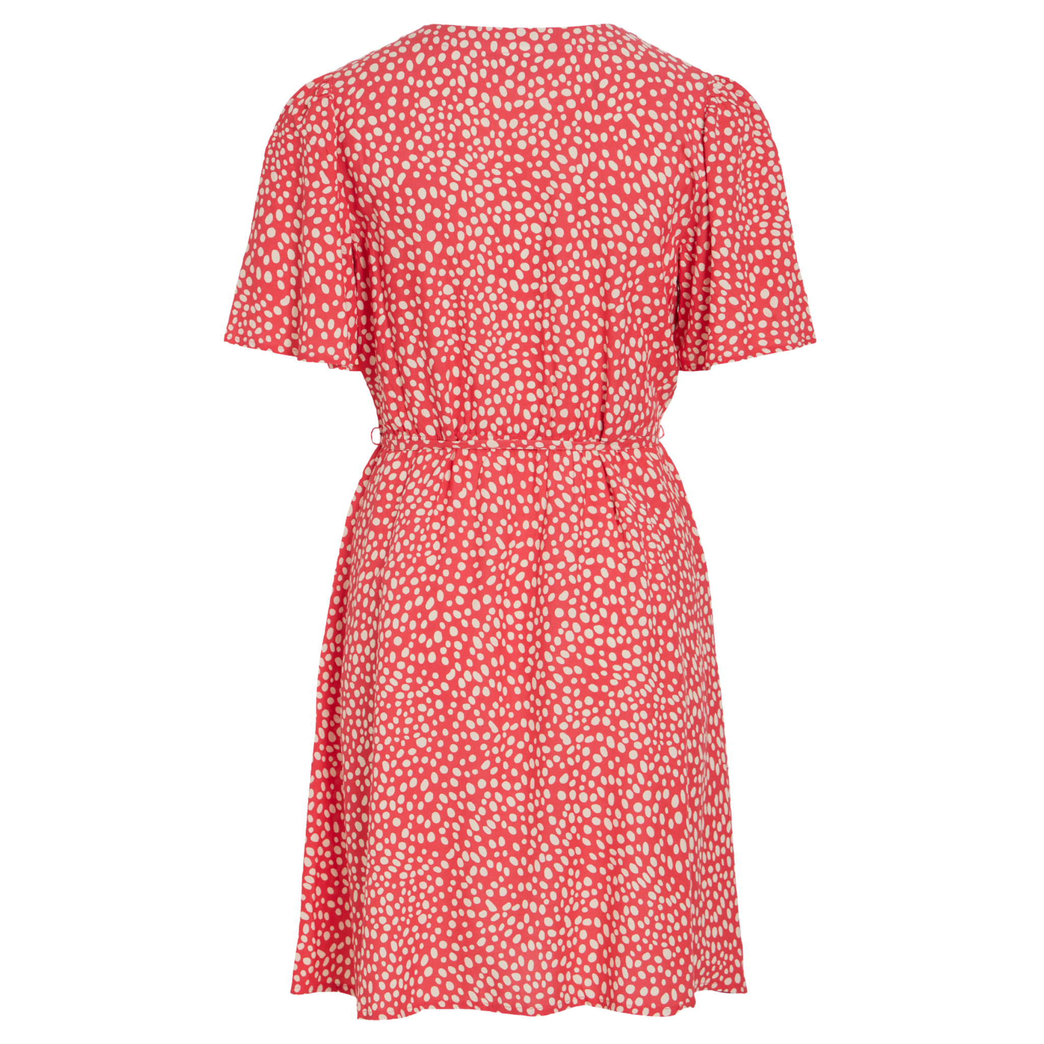 Womens Vila Hibiscus Printed Vigrace V Neck Short Dress