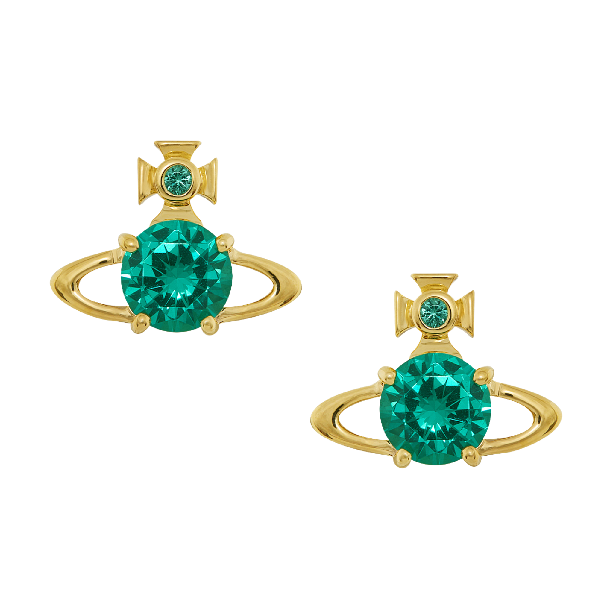 Vivienne Westwood Gold/Turquoise CZ Reina Earrings