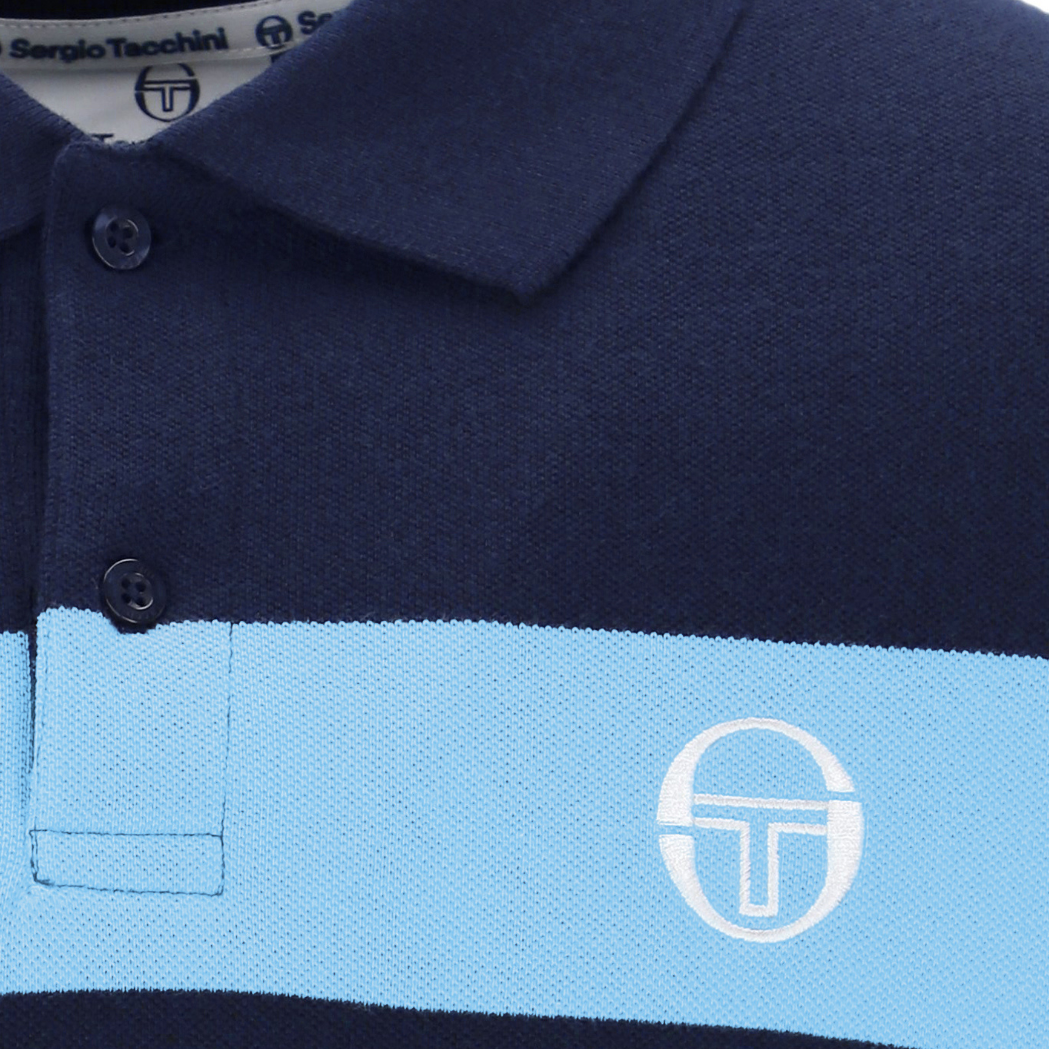 Mens Sergio Tacchini Maritime Blue/Baltic Sea Young Line S/s Polo Shirt