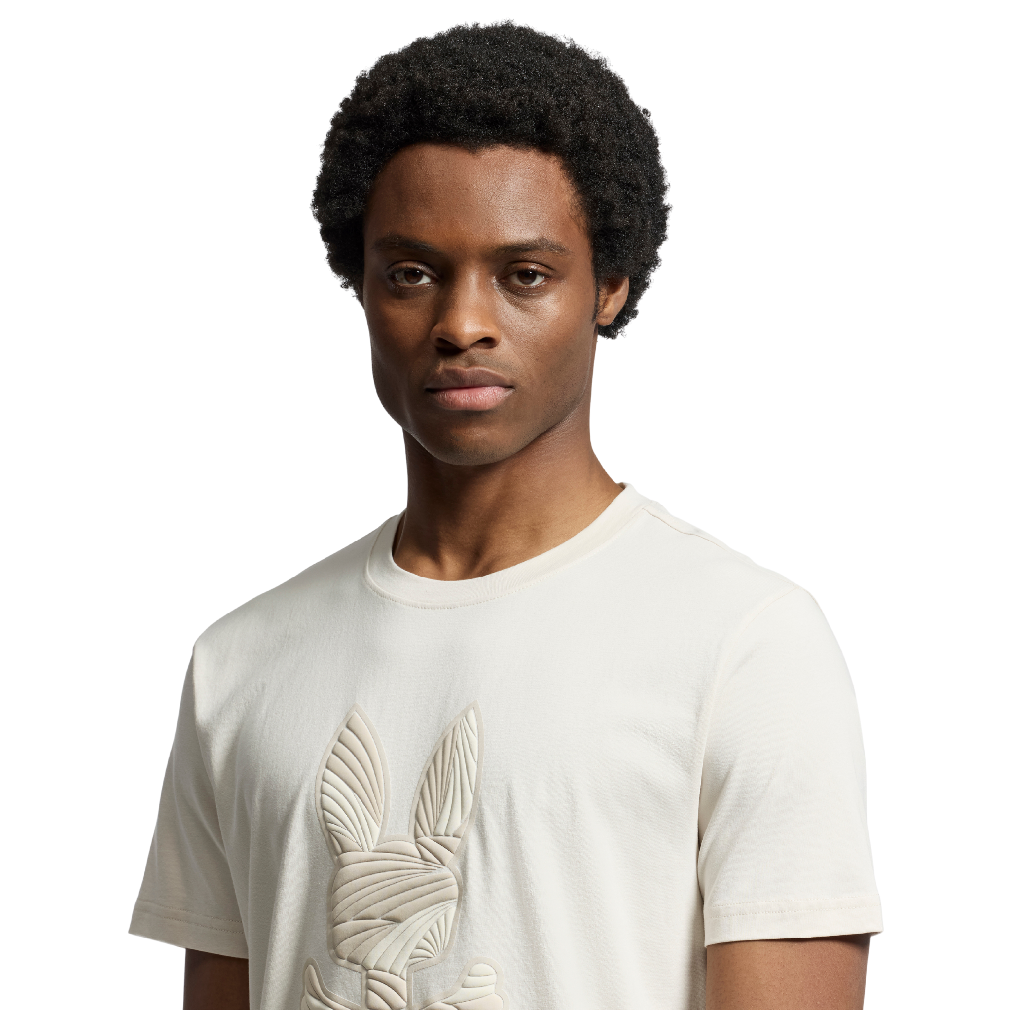 Mens Psycho Bunny Natural Linen Baxter Embroidered Graphic S/s T Shirt