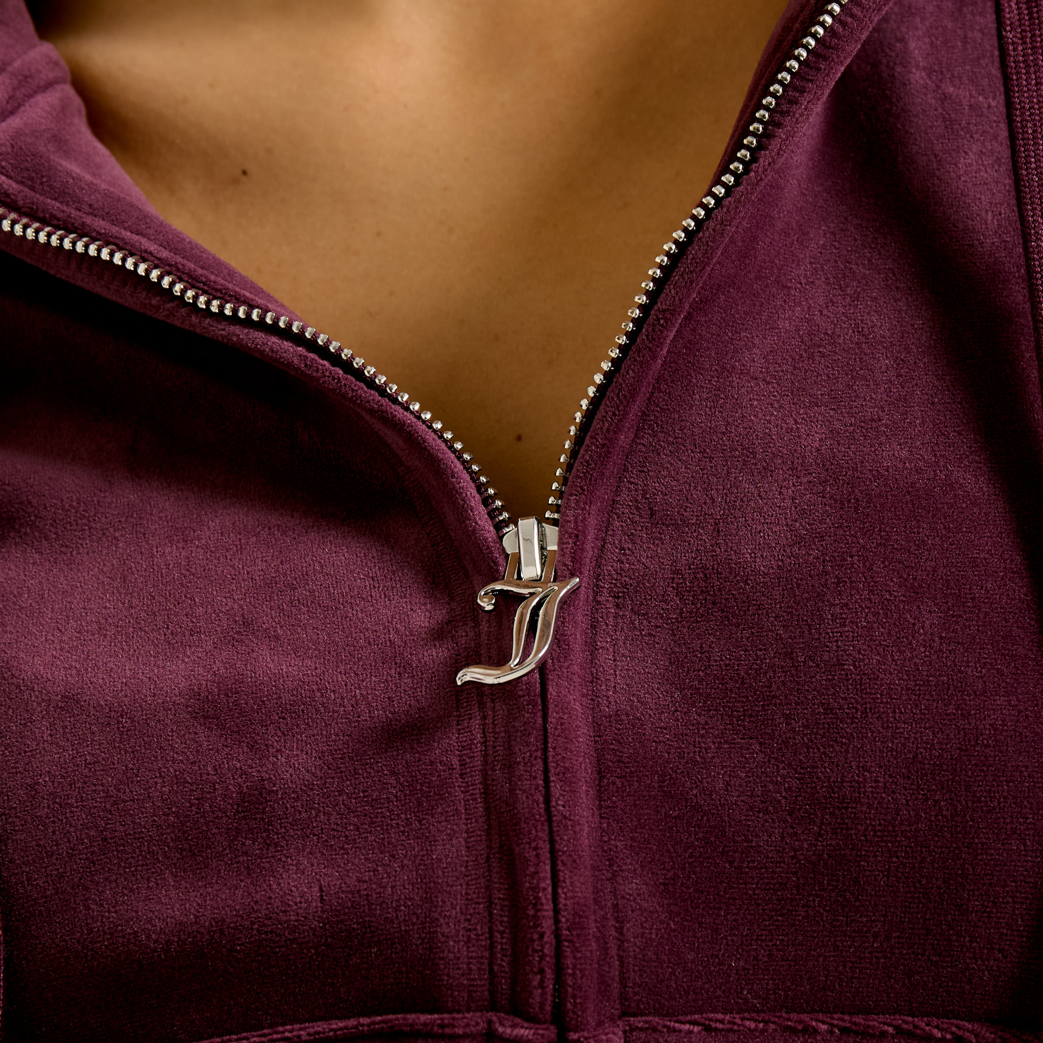 Womens Juicy Couture Winetasting Robertson Classic Velour Zip Up Hoodie