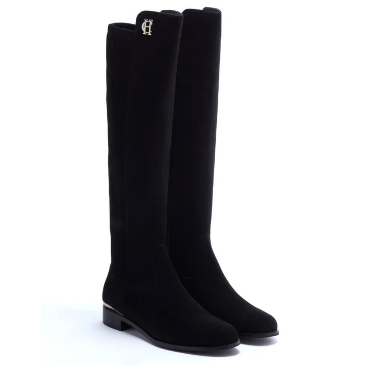 Womens Holland Cooper Black Suede Albany Knee Boots