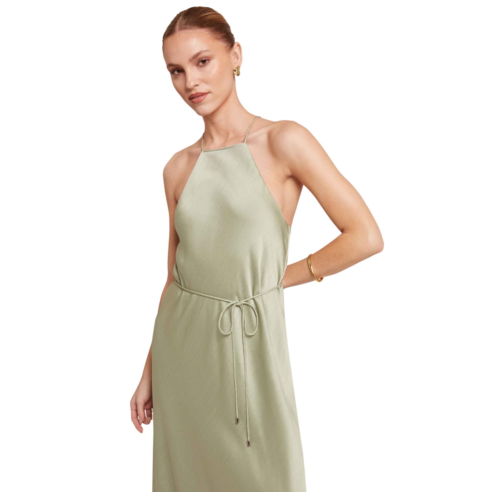 Womens Ted Baker Light Green Kahrli Halter Neck Midi Dress