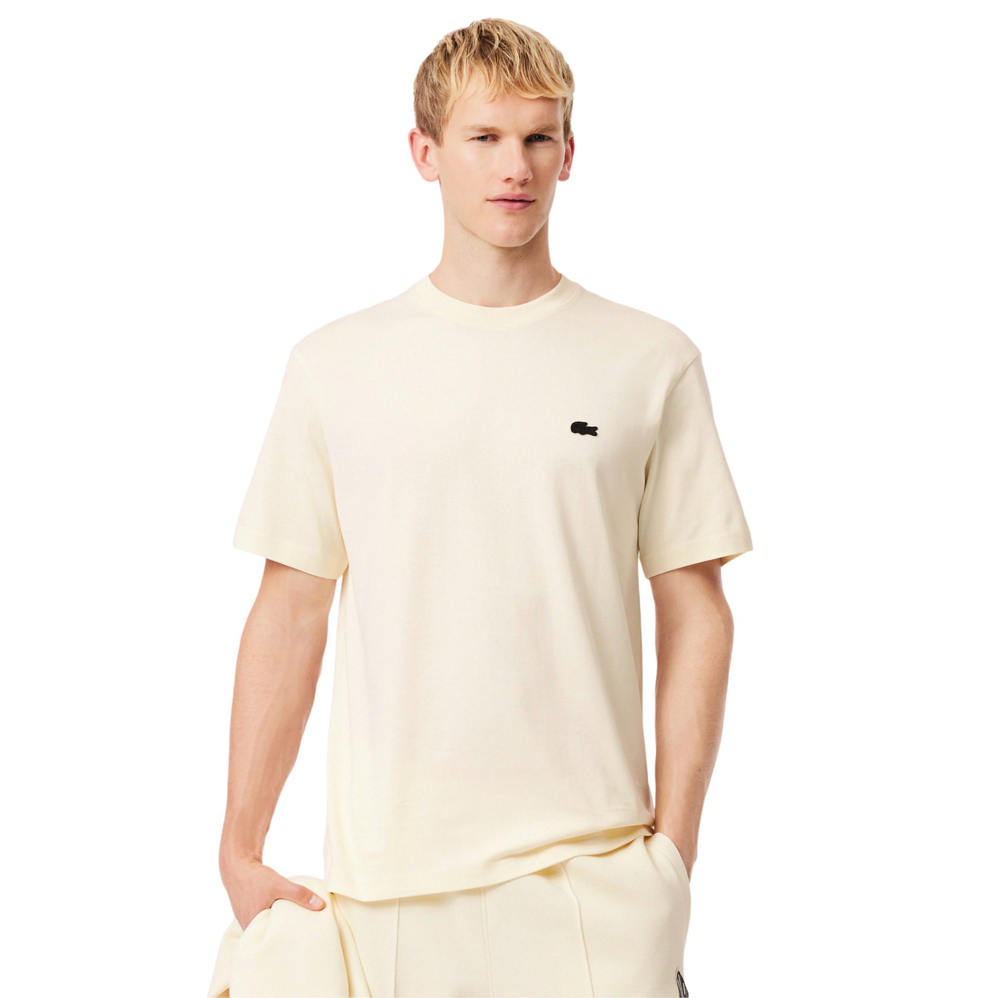 Mens Lacoste Lemon Beige Back Print S/s T Shirt