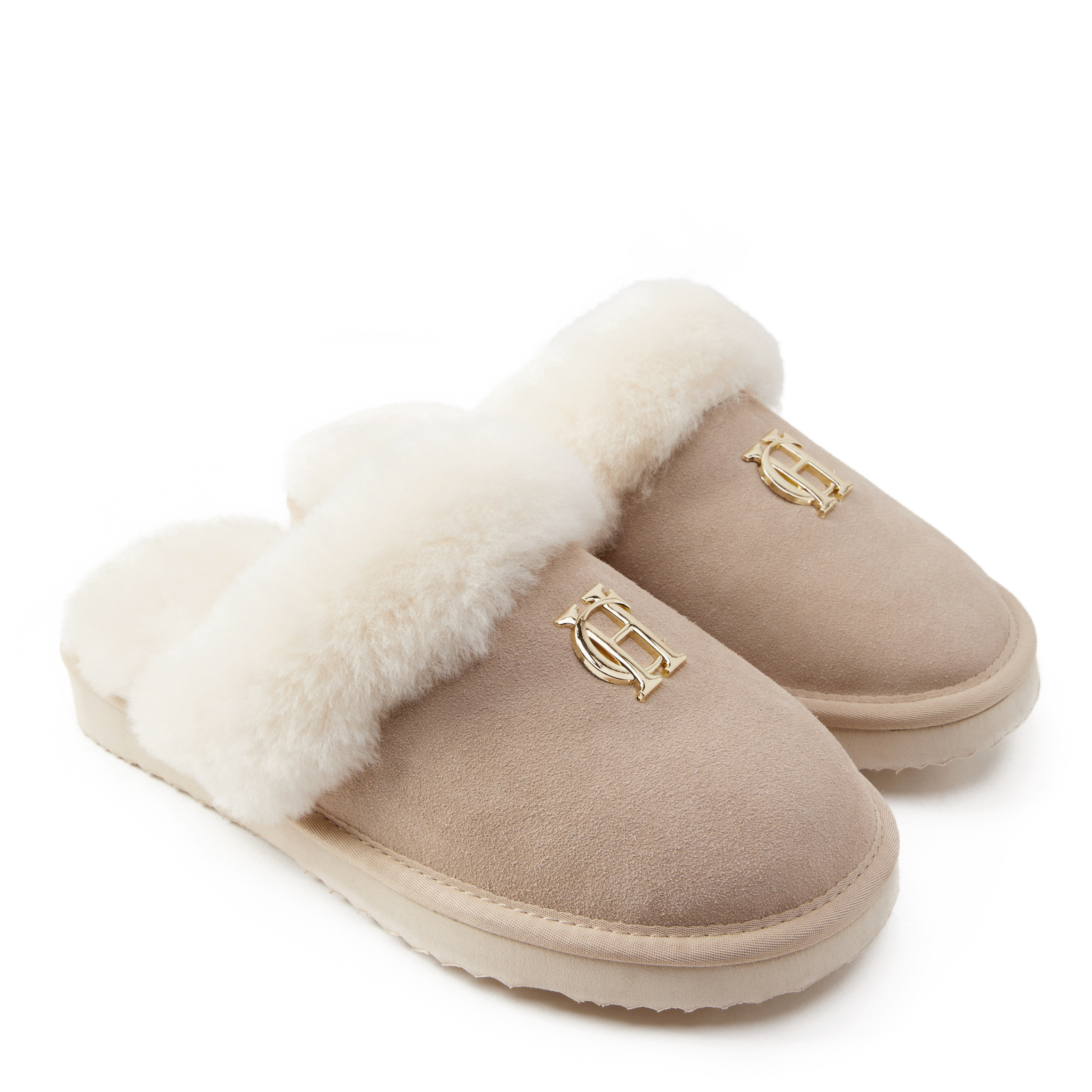 Womens Holland Cooper Oyster Shearling Slippers