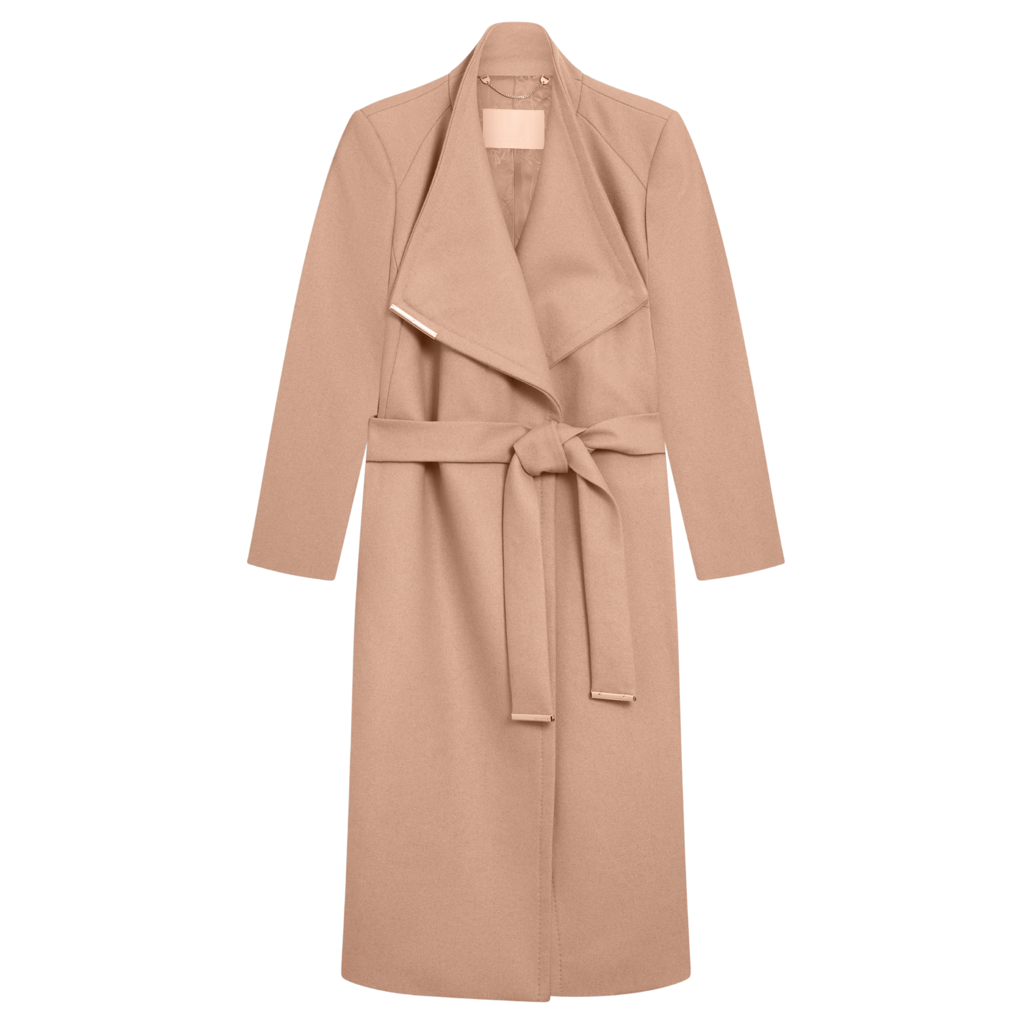 Womens Ted Baker Camel Rose Mid Length Belted Wool Wrap Coat