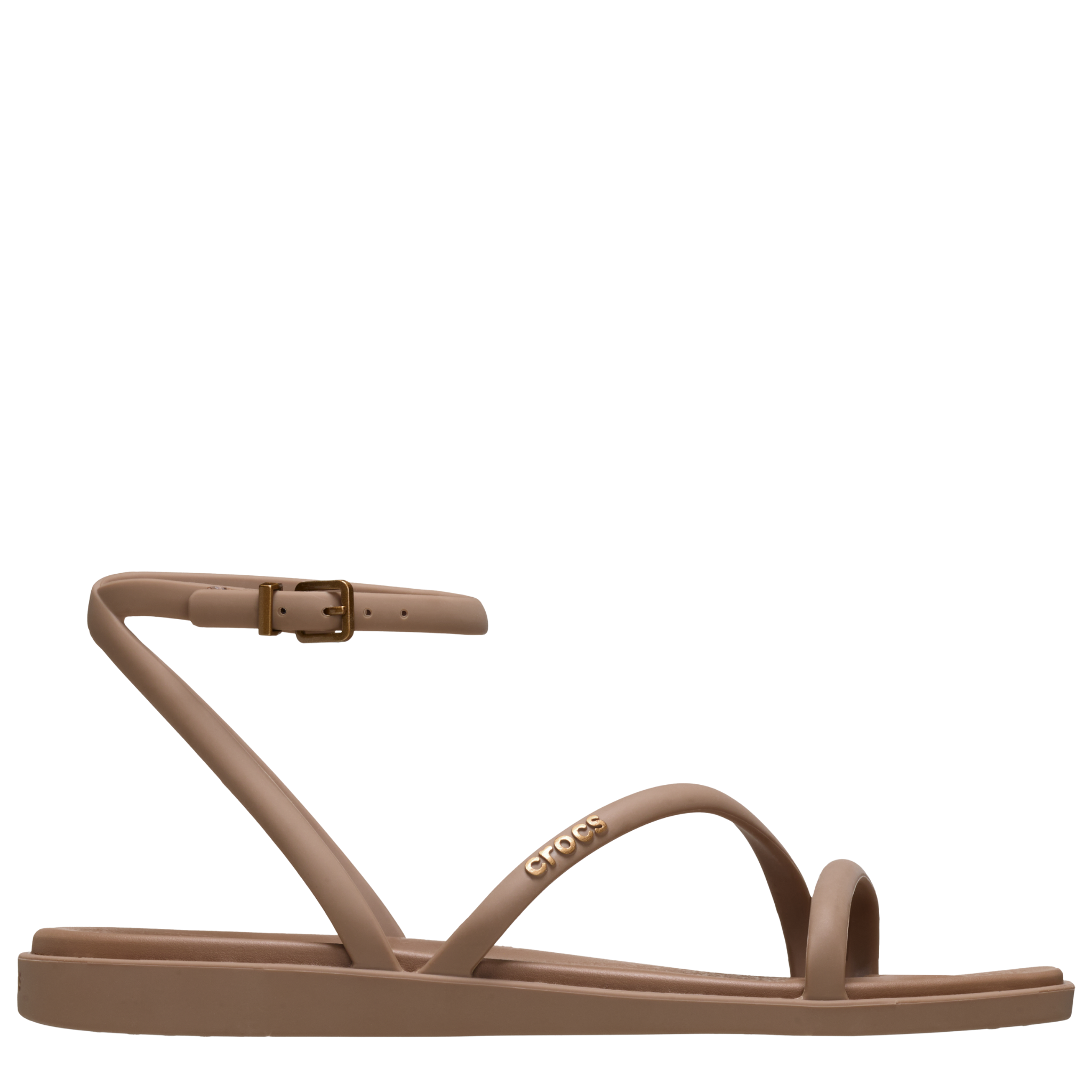 Womens Crocs Milk Chocolate Miami Ankle Strap Sandals