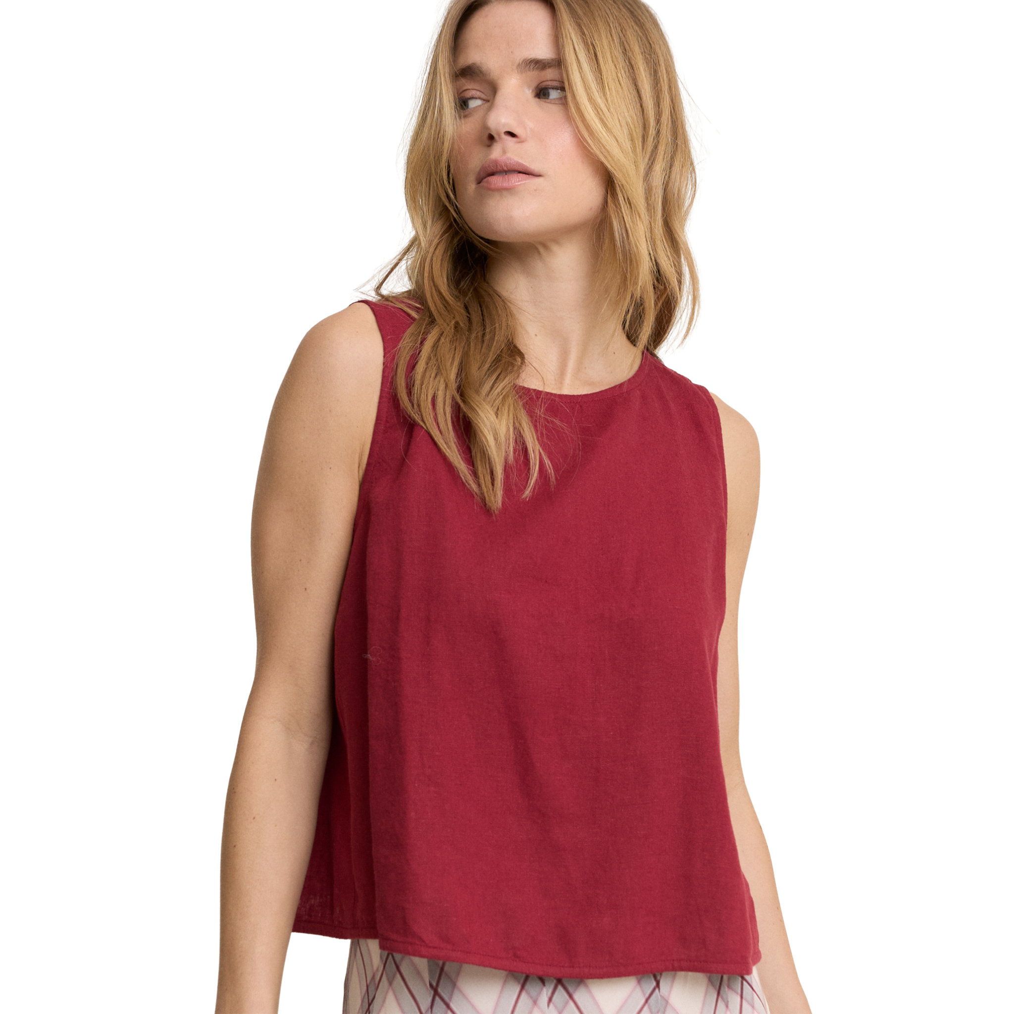 Womens Nobody's Child Red Tulip Wrap Detail Tank Top
