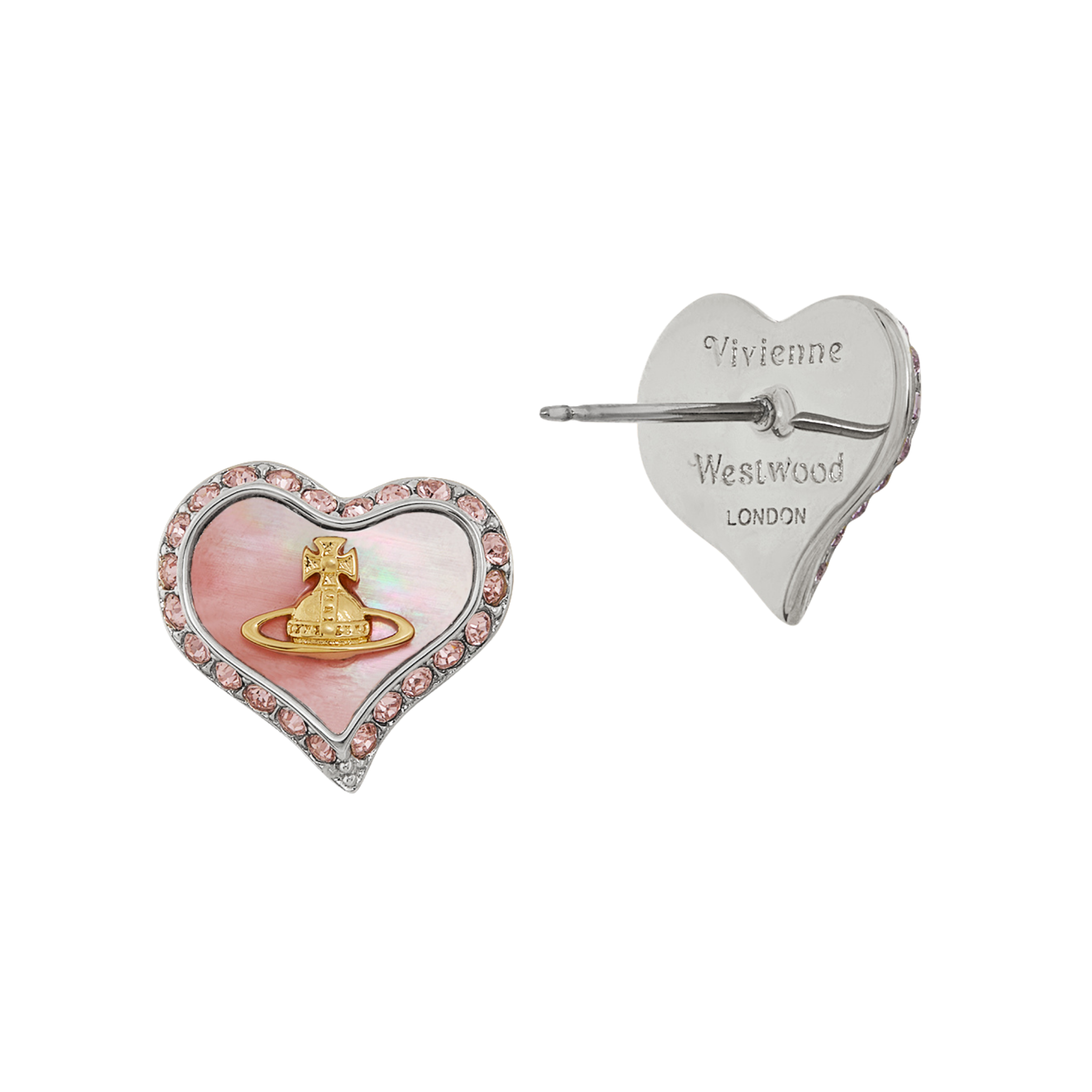 Vivienne Westwood Platinum/Gold/Coral Petra Earrings