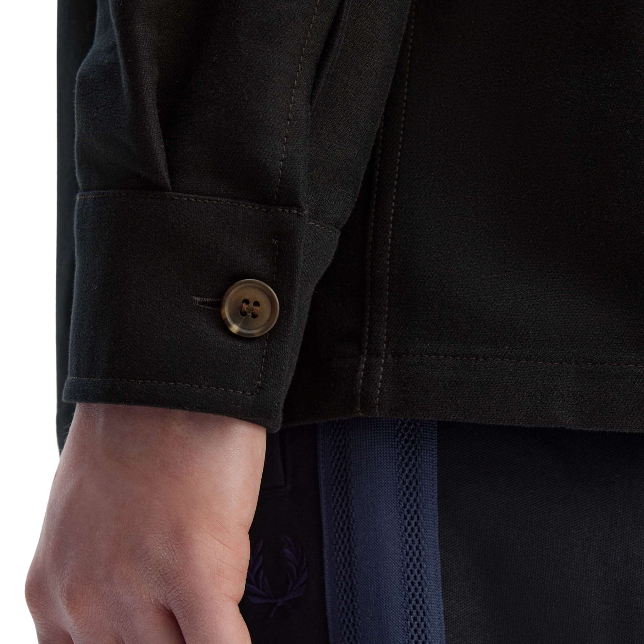 Mens Fred Perry Black Brushed Twill Overshirt