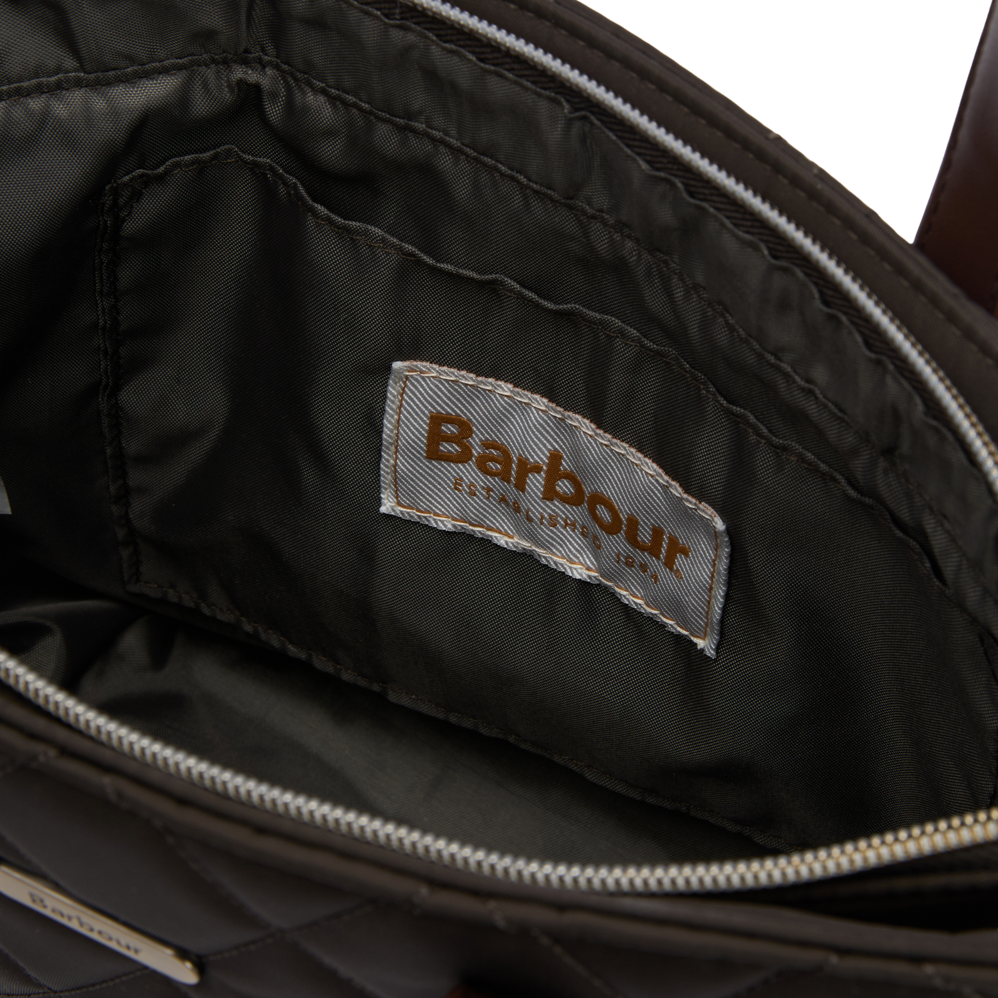 Womens Barbour Olive Quilted Mini Tote Bag