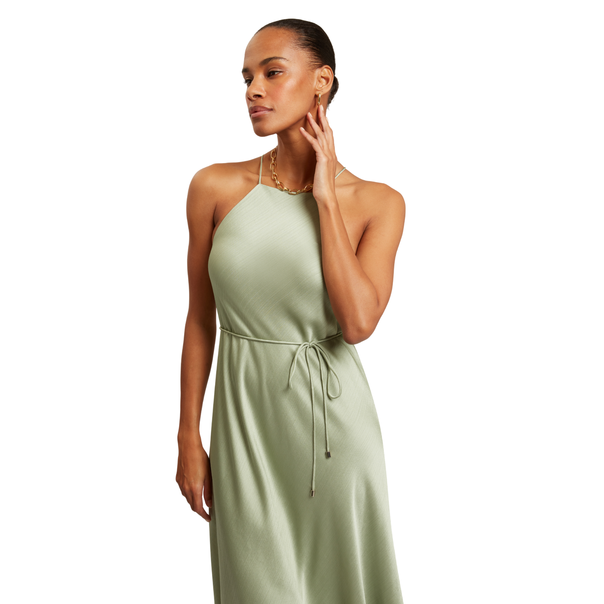 Womens Ted Baker Light Green Kahrli Halter Neck Midi Dress