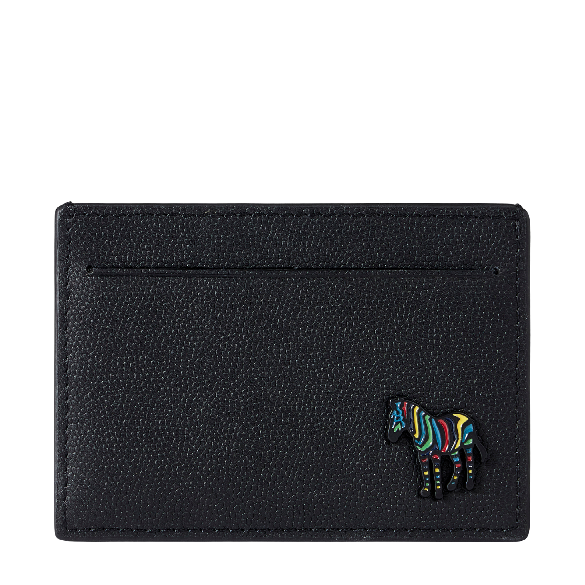 Mens Paul Smith Black Leather Zebra Badge Card Holder