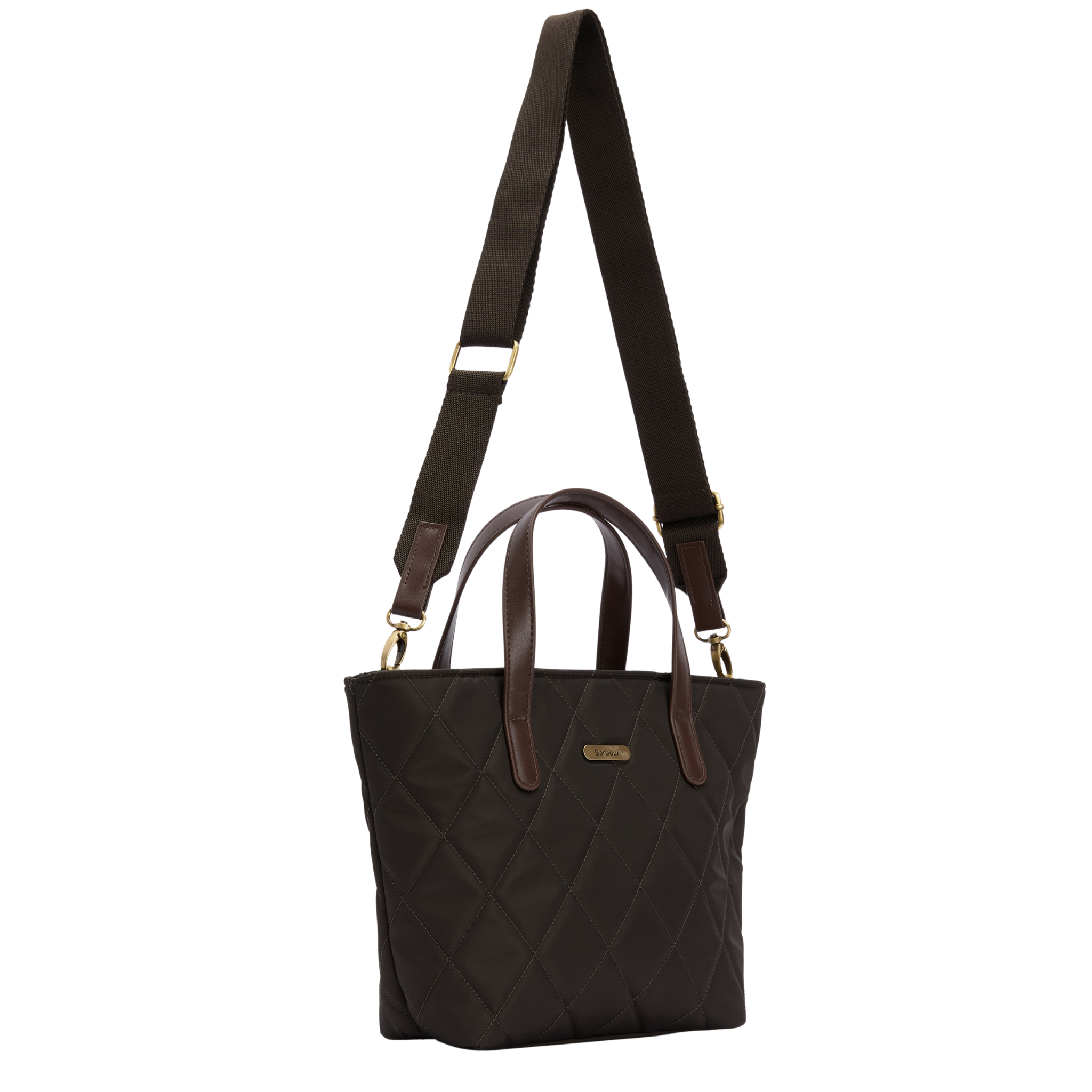 Womens Barbour Olive Quilted Mini Tote Bag