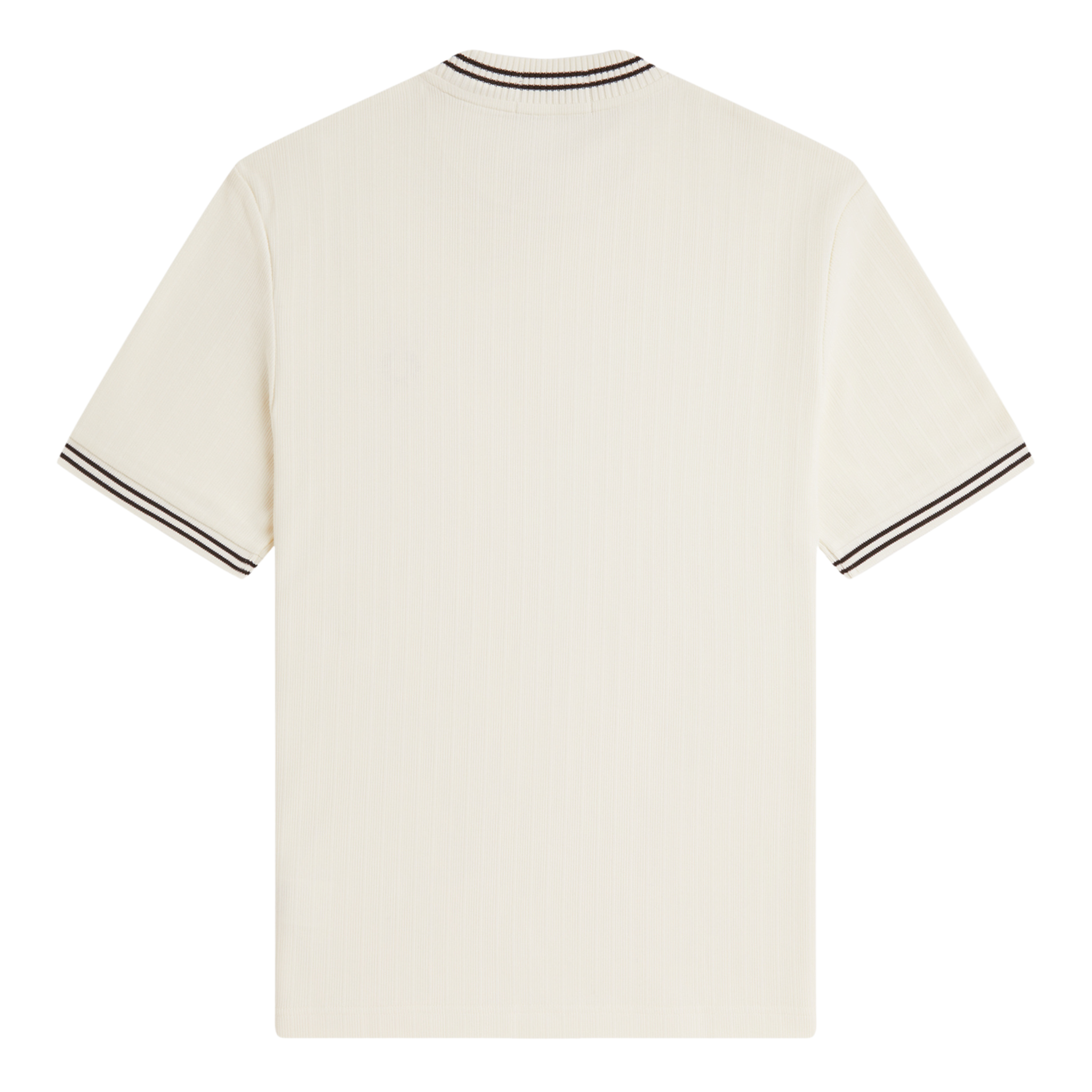 Mens Fred Perry Ecru Ribbed Jersey S/s T Shirt