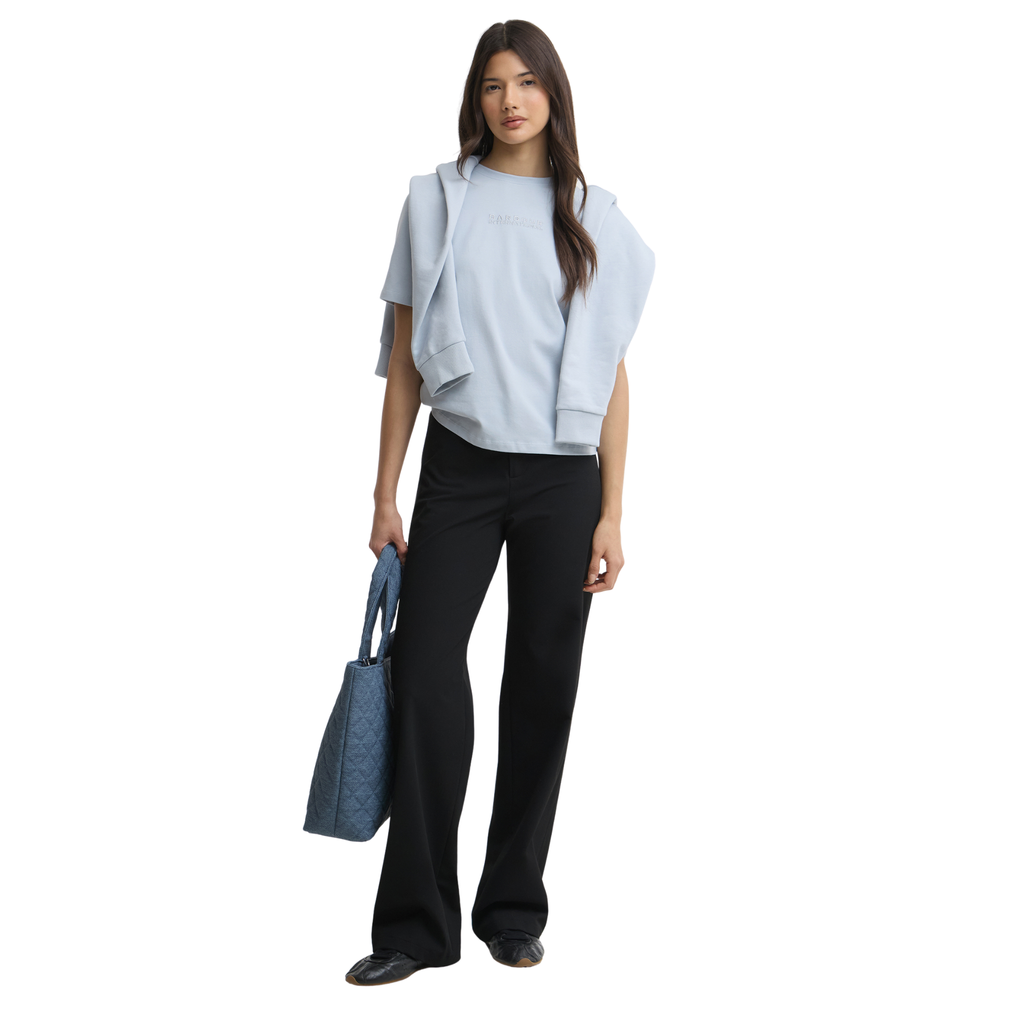 Womens Barbour International Pearl Blue Nova S/s T Shirt