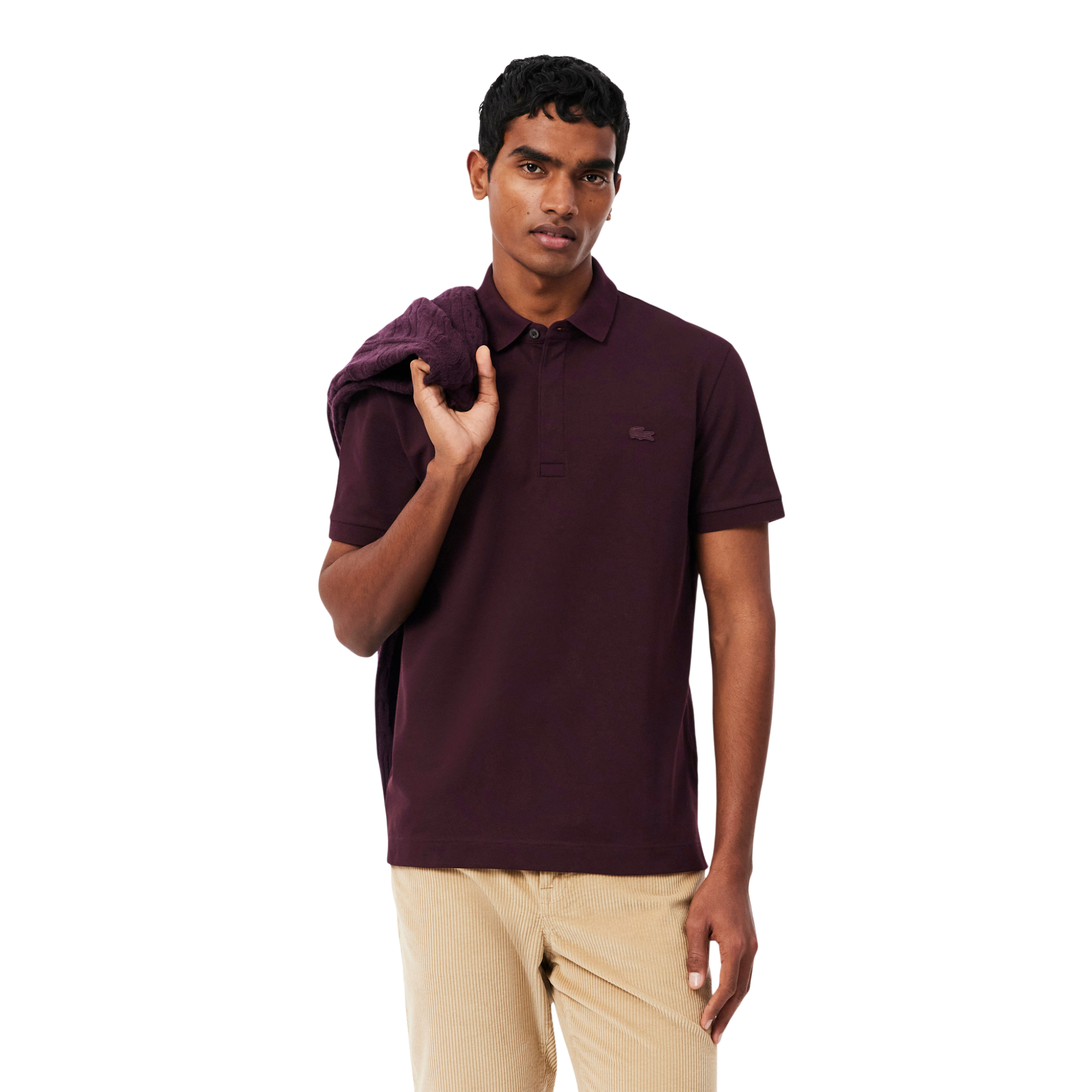Mens Lacoste Oxblood Paris Smart Regular Fit S/s Polo