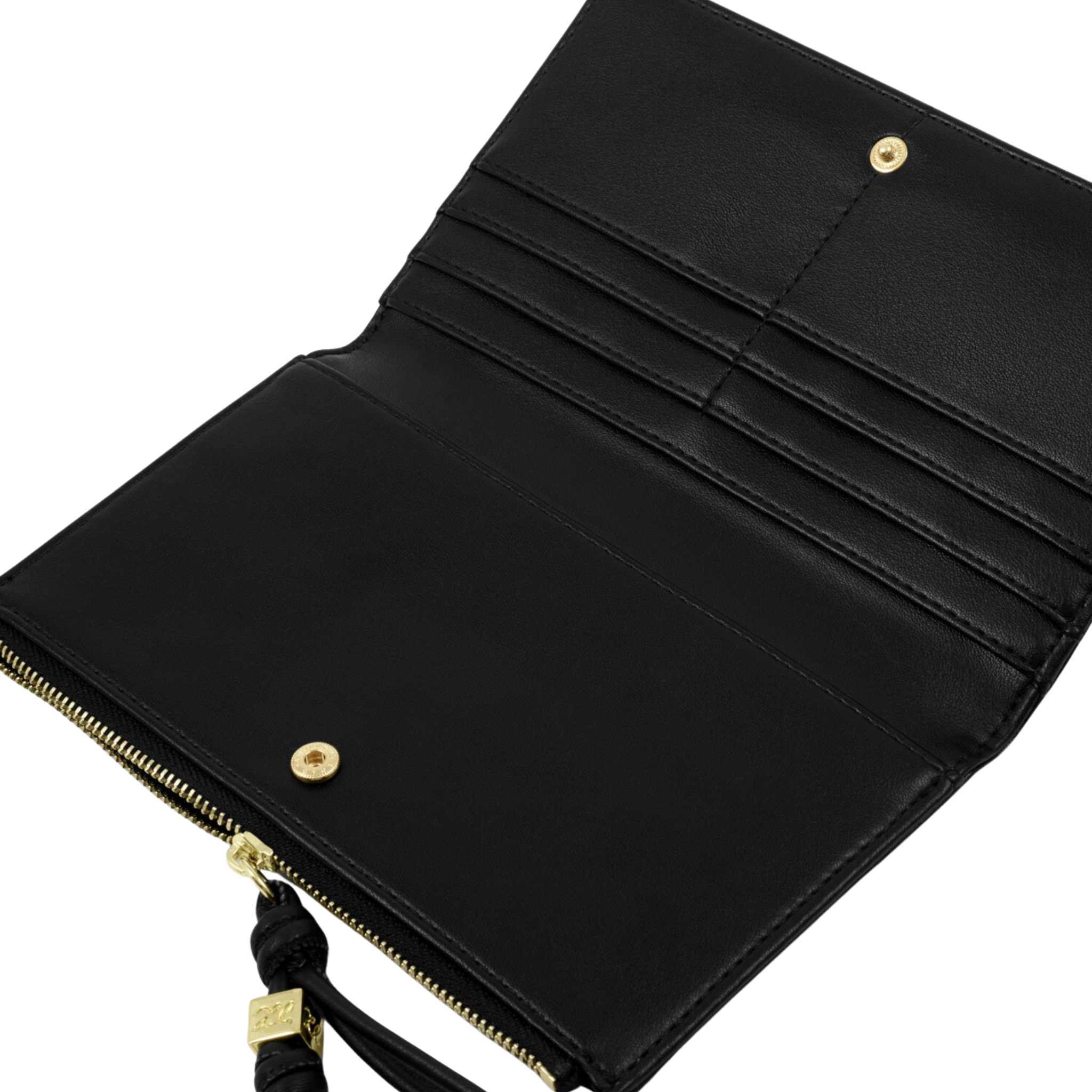 Womens Katie Loxton Black Arden Braided Wristlet Purse