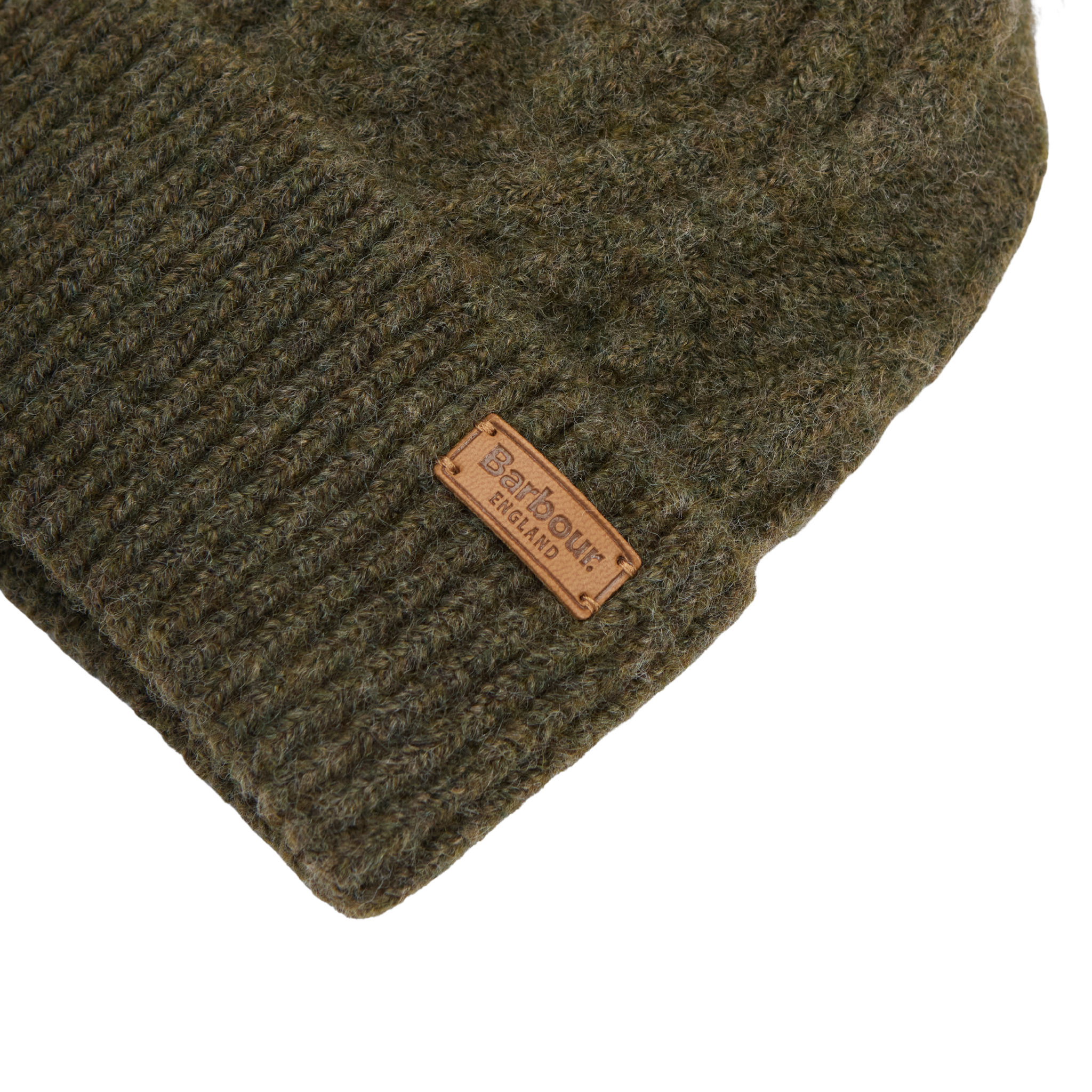 Womens Barbour Olive Elsdon Beanie Hat