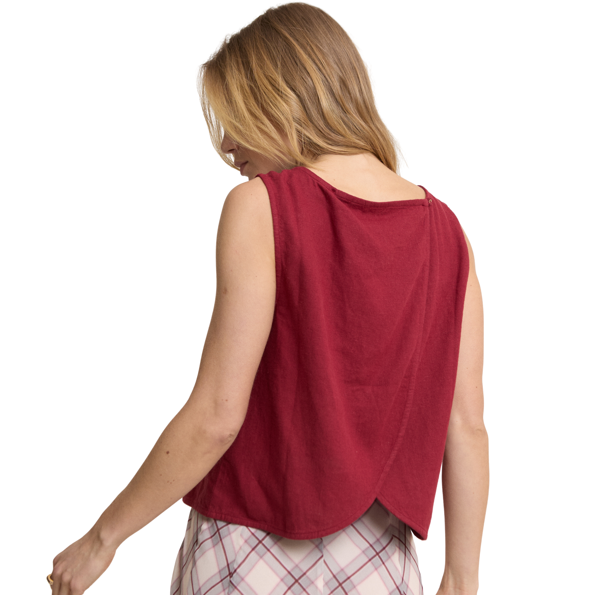 Womens Nobody's Child Red Tulip Wrap Detail Tank Top