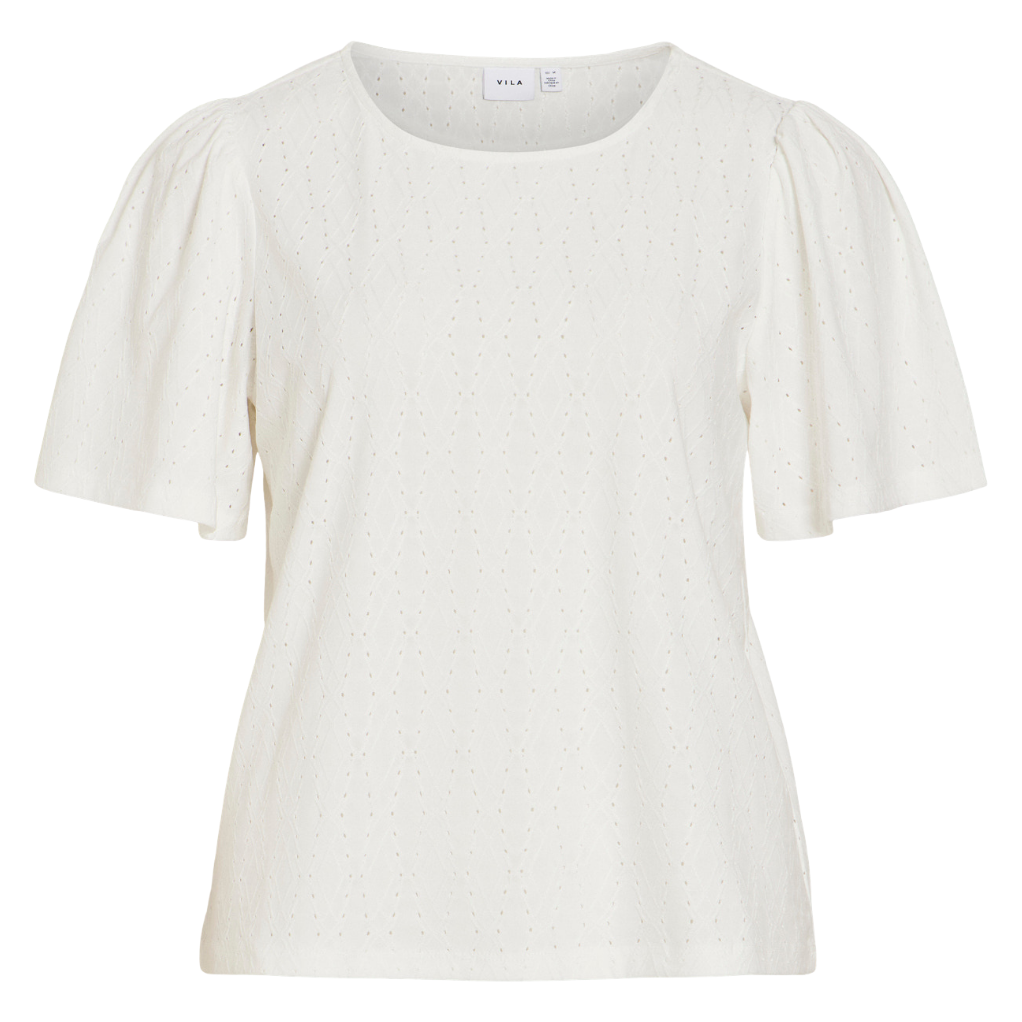 Womens Vila Snow White Vibelli S/s Top