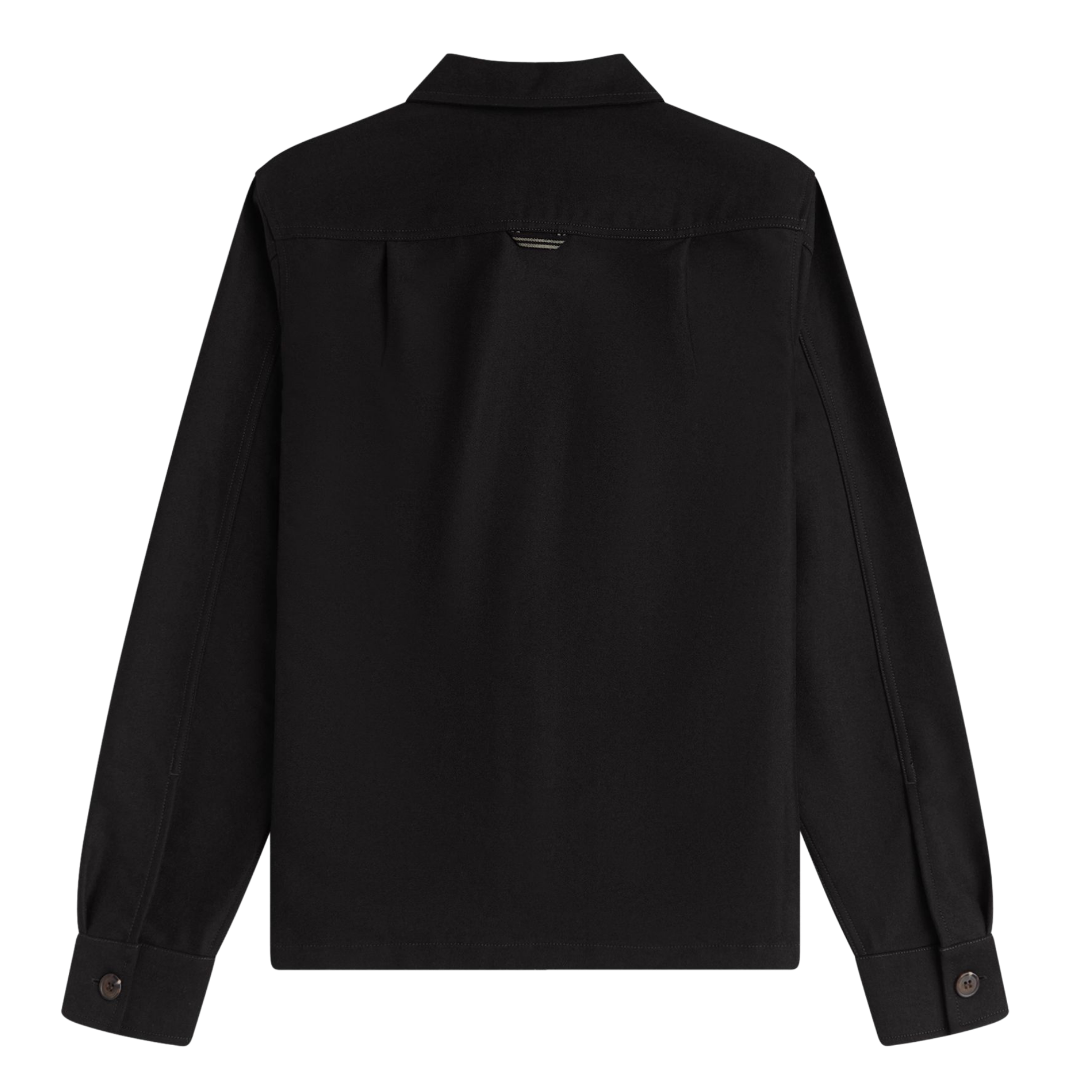 Mens Fred Perry Black Brushed Twill Overshirt