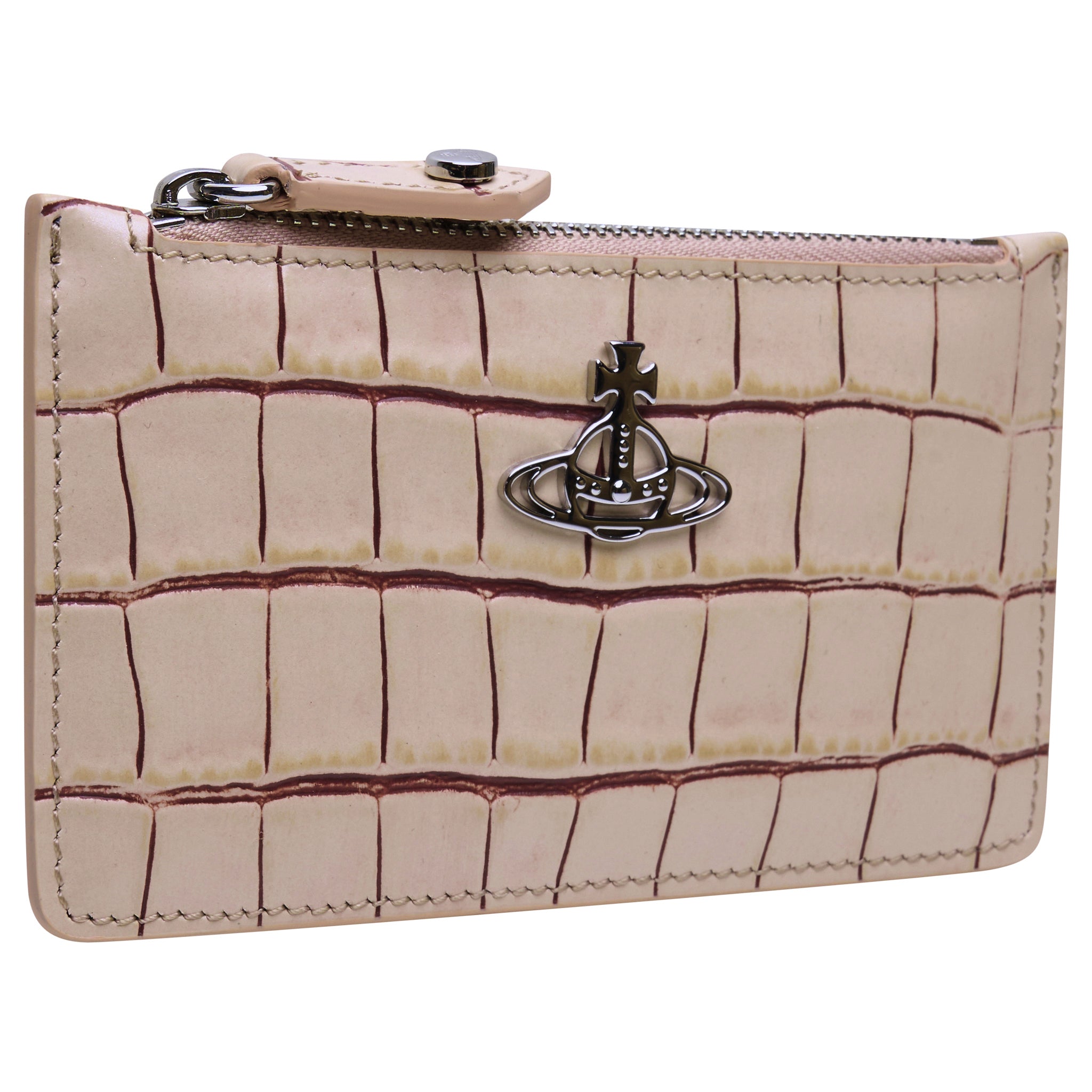Womens Vivienne Westwood Pink Croc Slim LG Card Holder