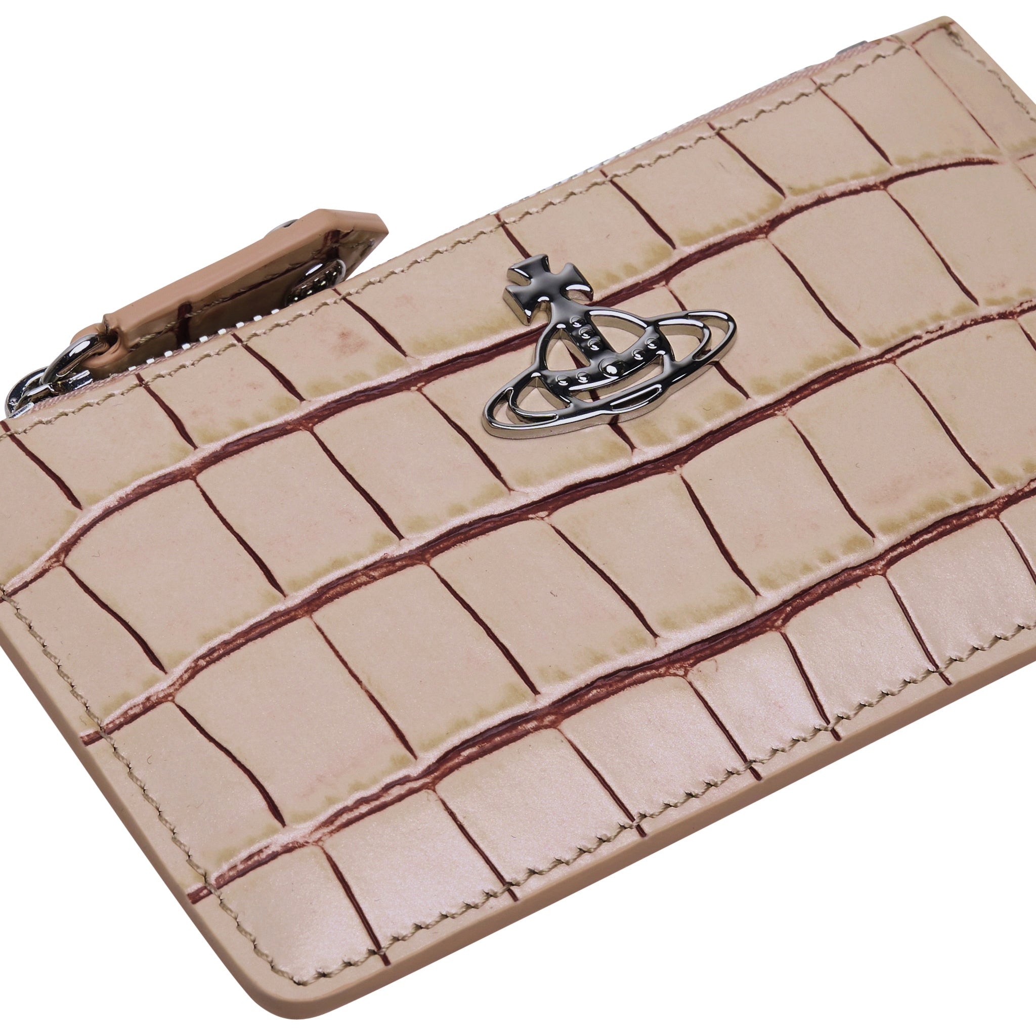 Womens Vivienne Westwood Pink Croc Slim LG Card Holder
