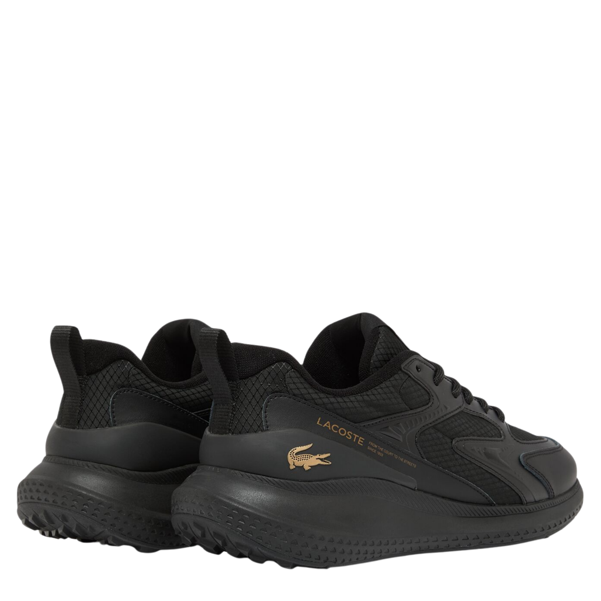 Mens Lacoste Black/Gold L003 Evo Trainers