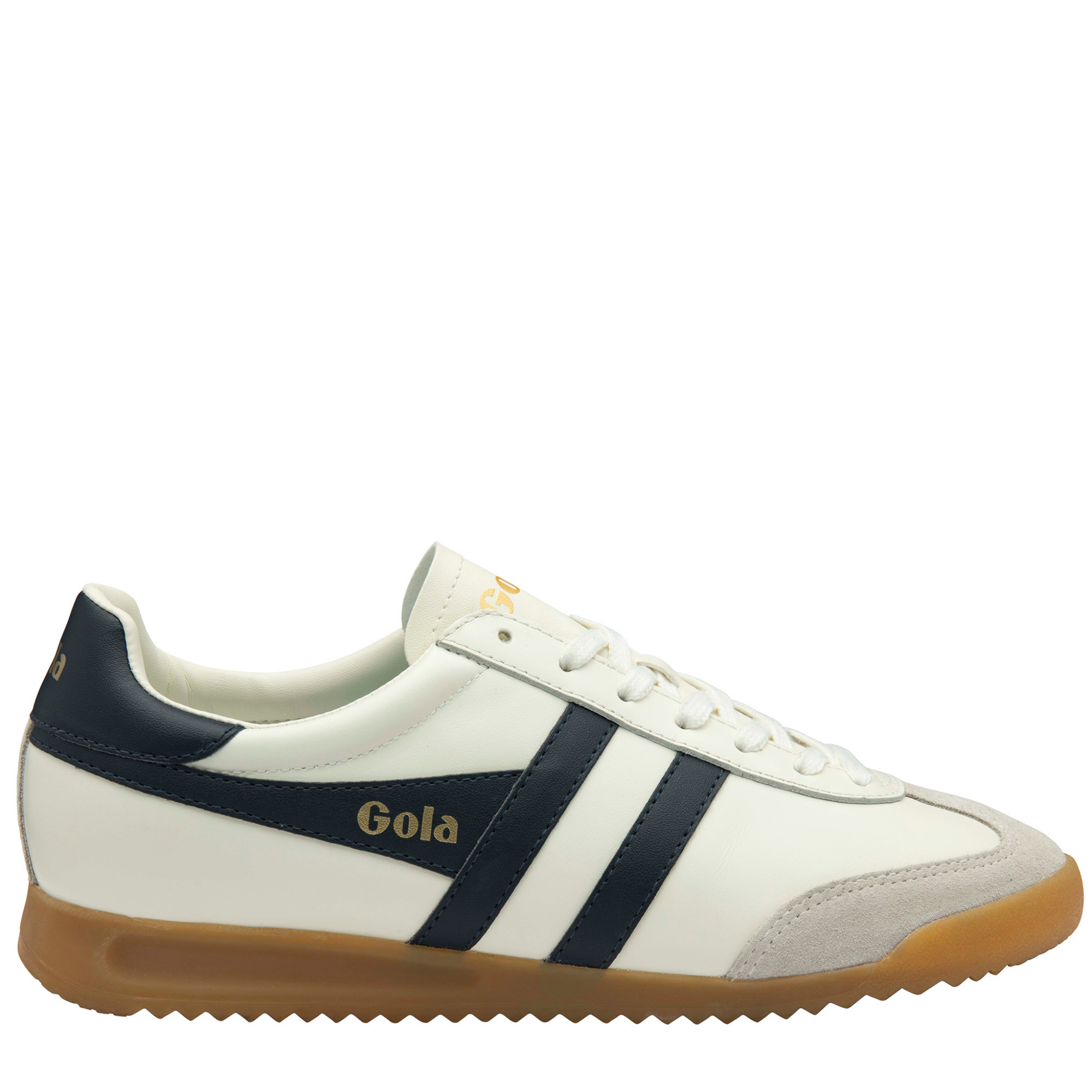 Mens Gola Off White/Navy Torpedo Leather Trainers