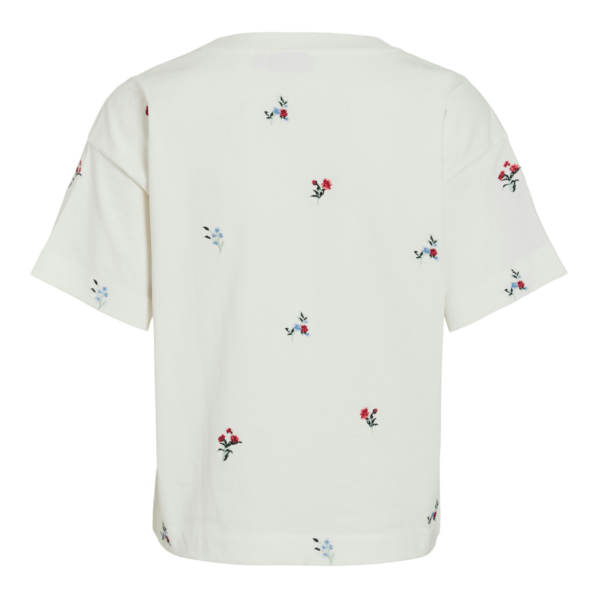 Womens Vila White/Colour Vimonie Flower Embroidered S/s T Shirt