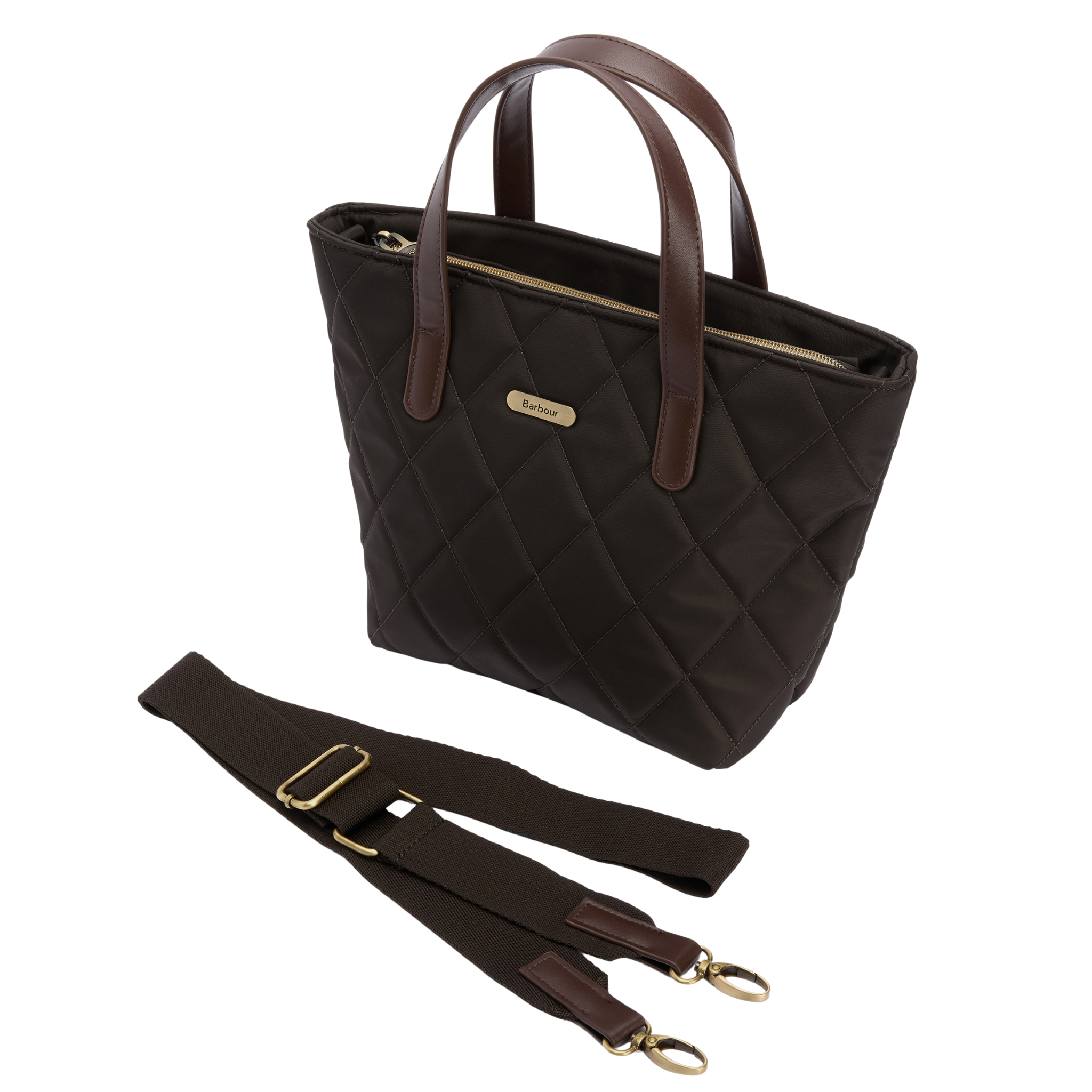 Womens Barbour Olive Quilted Mini Tote Bag