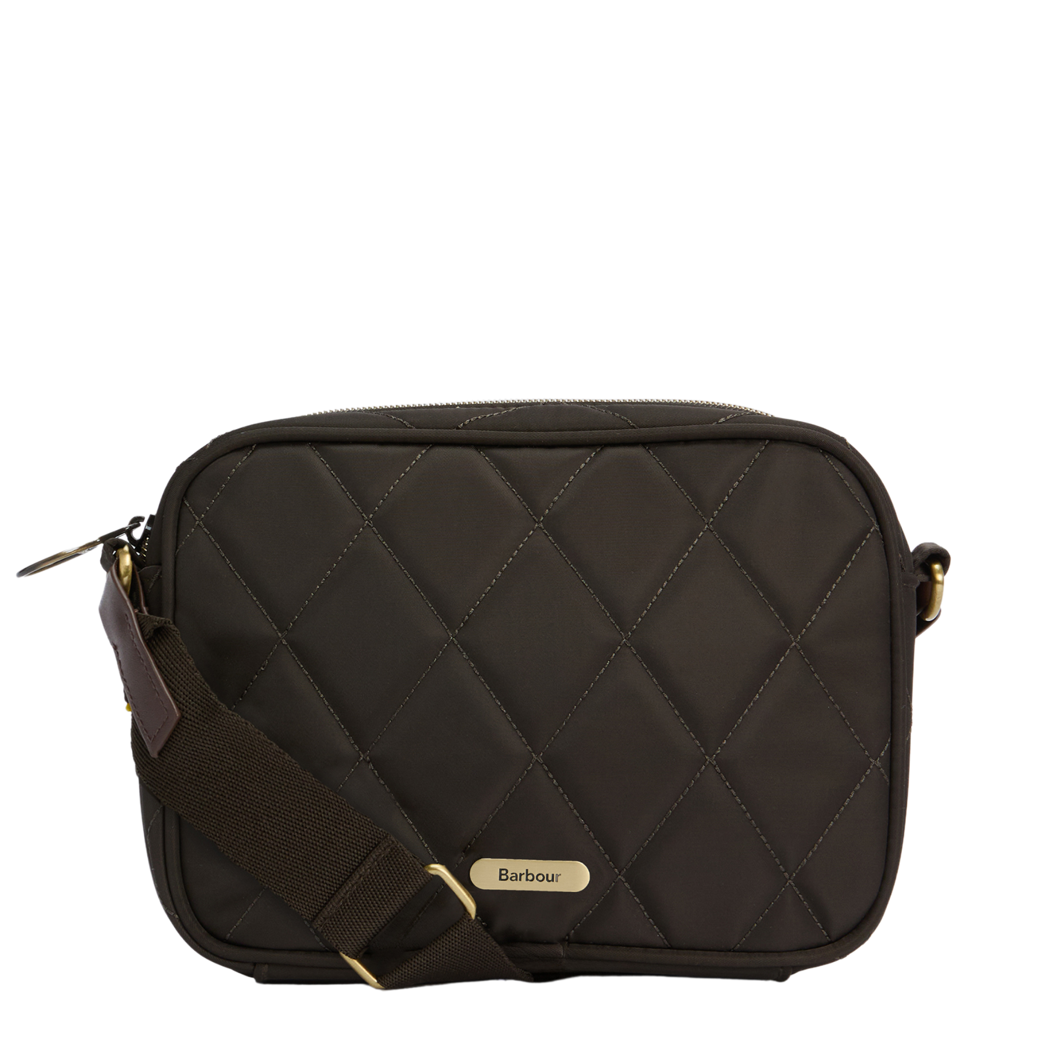Womens Barbour Olive Quilted Crossbody Bag
