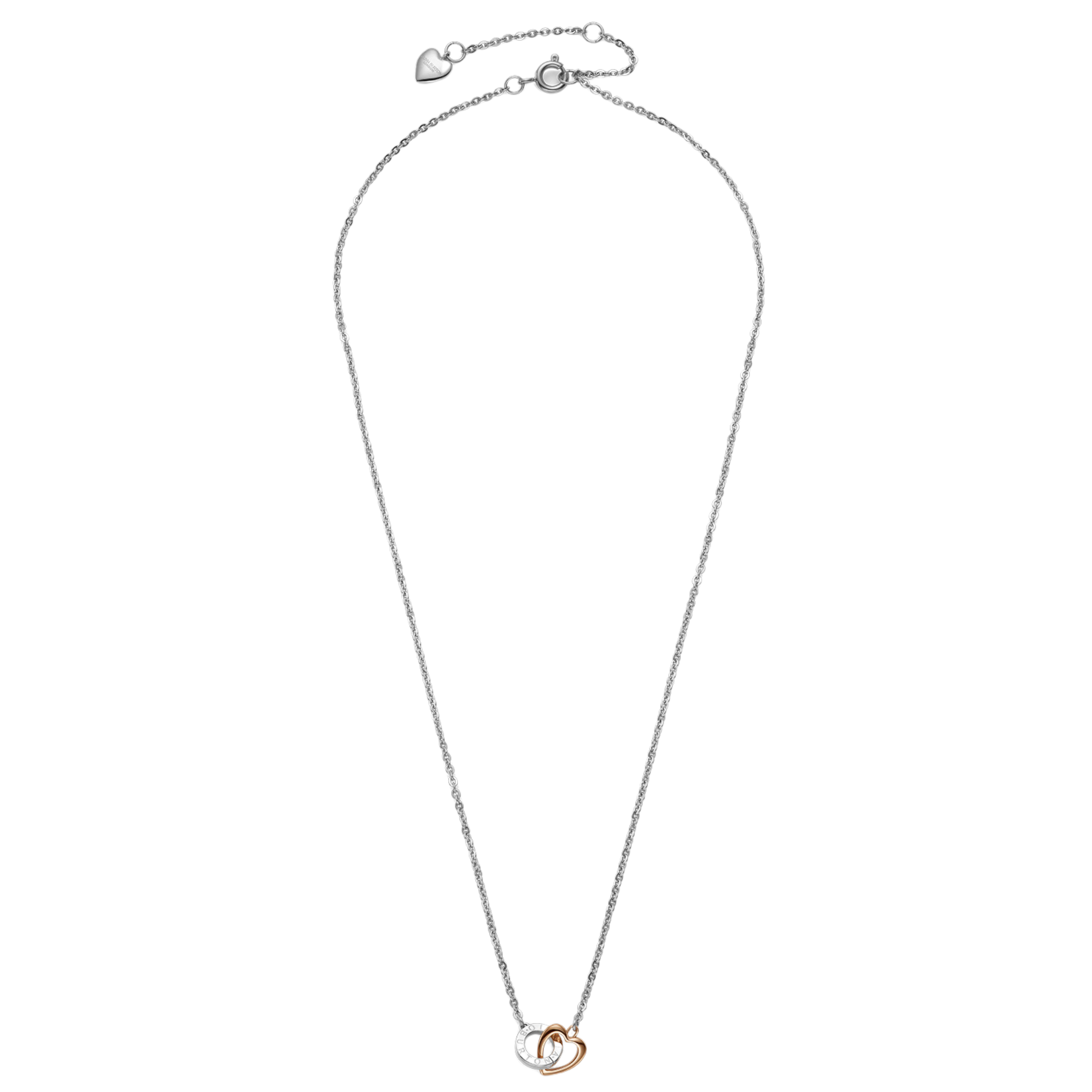 Womens Olivia Burton Silver/Two Tone Heart Interlink Necklace