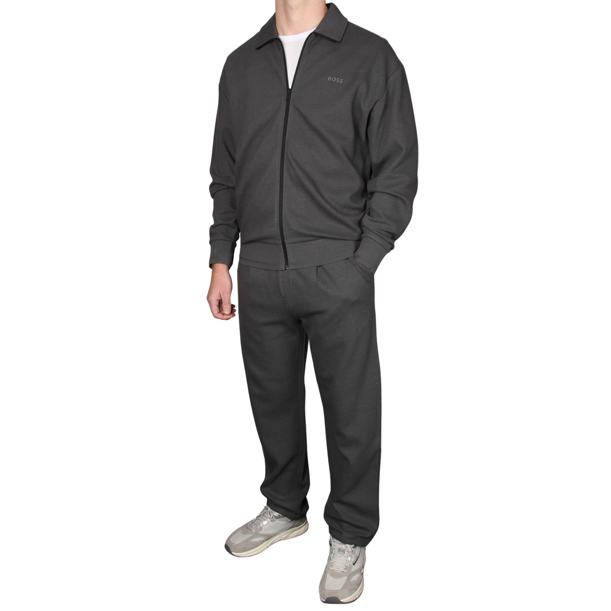 Mens BOSS Dark Grey Se_Baltic Jersey Trousers