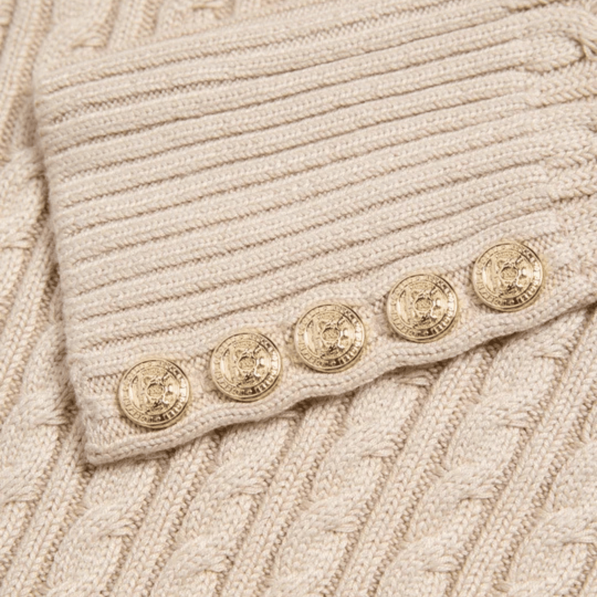 Womens Holland Cooper Oatmeal Seattle Cable V-Neck Knit