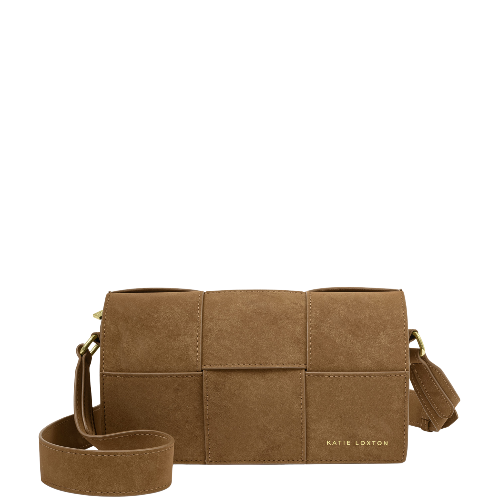 Womens Katie Loxton Caramel Suedette Taya Crossbody Bag