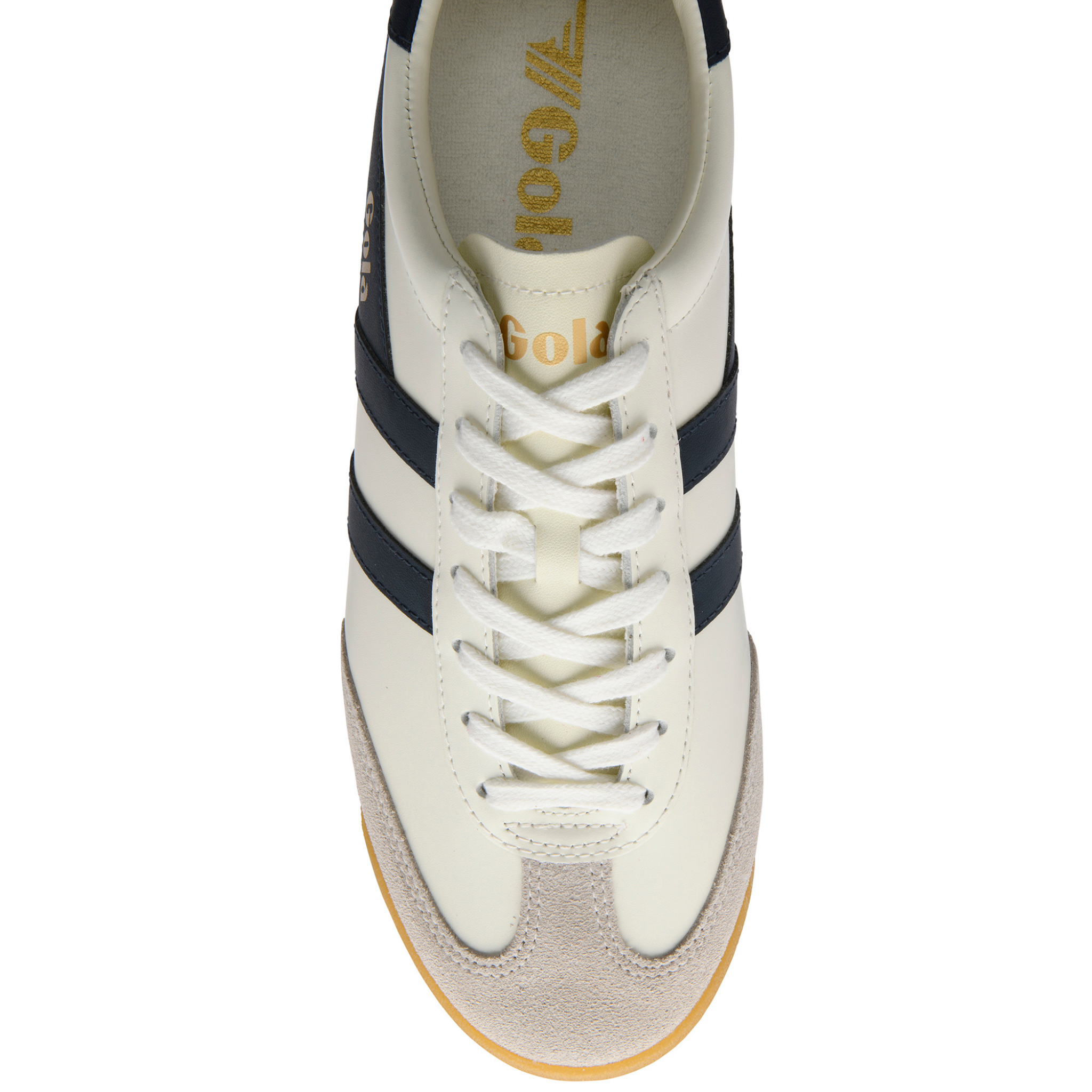 Mens Gola Off White/Navy Torpedo Leather Trainers