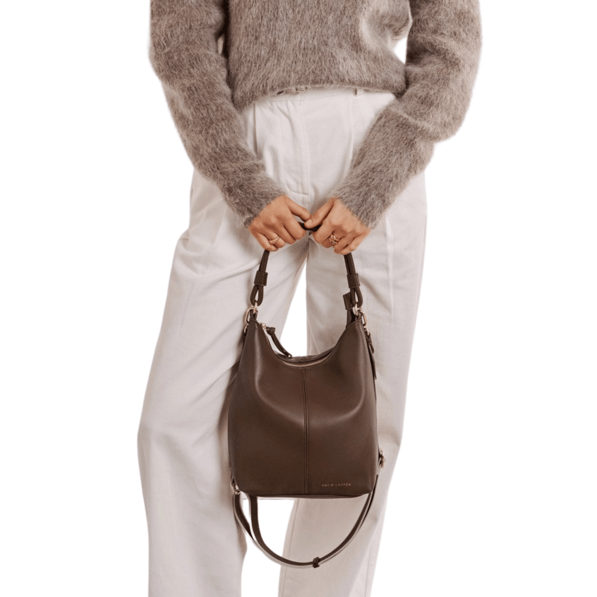 Womens Katie Loxton Dark Chocolate Hallie Satchel Bag