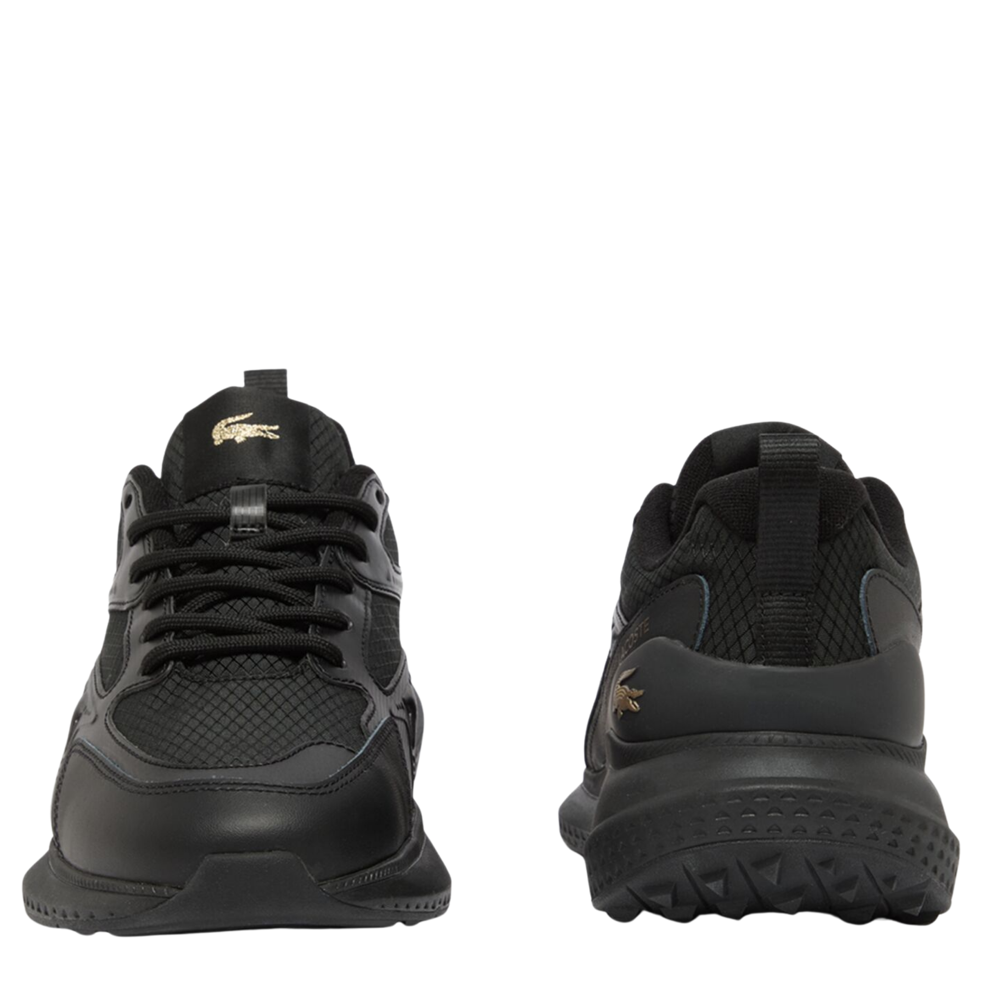 Mens Lacoste Black/Gold L003 Evo Trainers