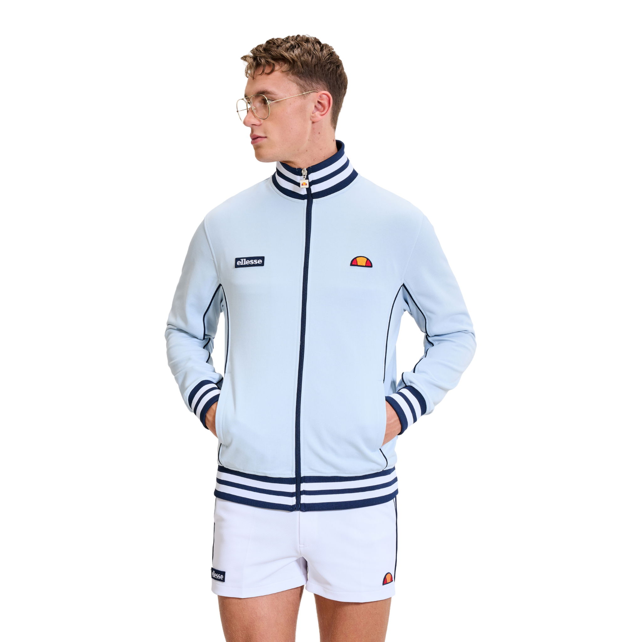 Mens Ellesse Light Blue/Navy Milan Track Jacket