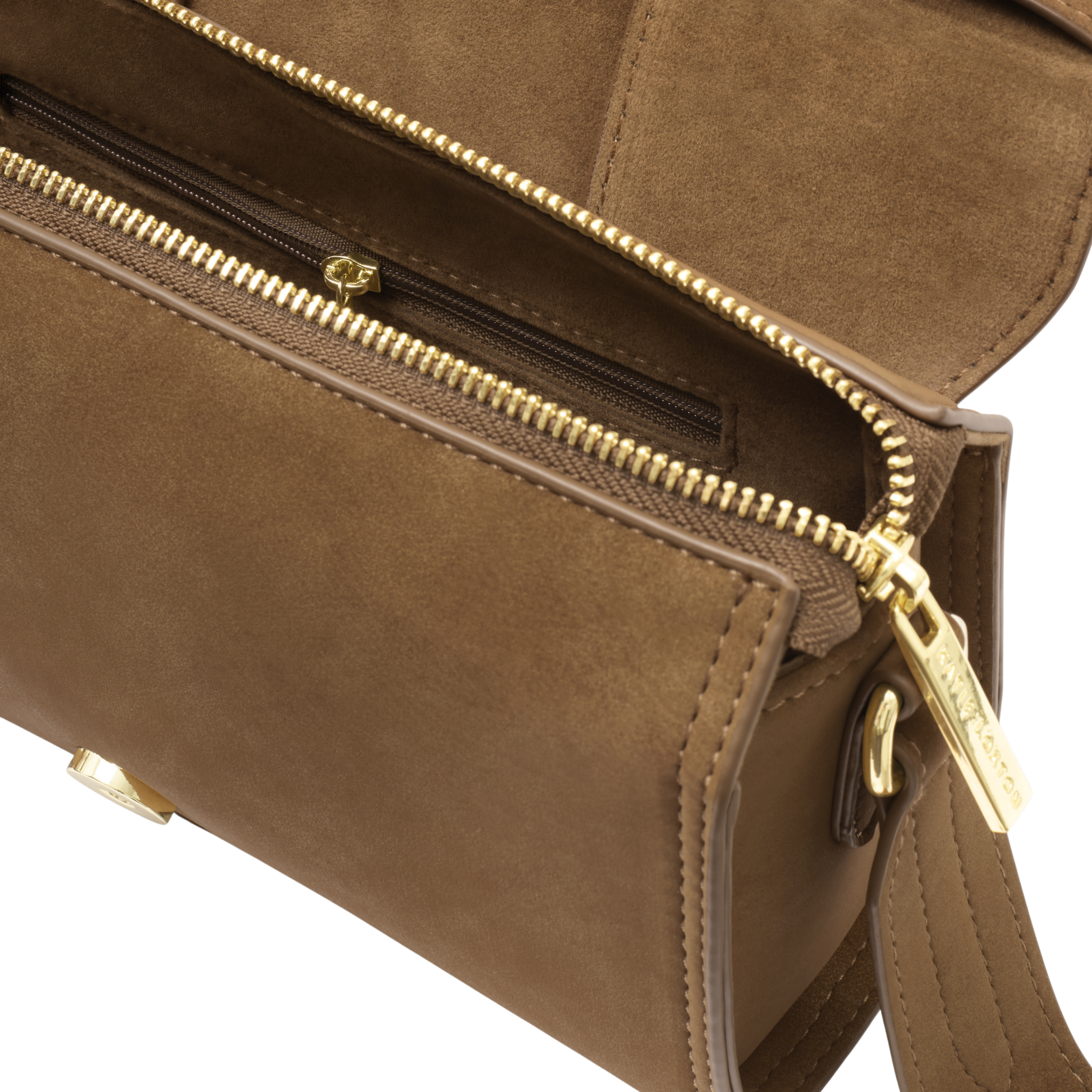 Womens Katie Loxton Caramel Suedette Taya Crossbody Bag