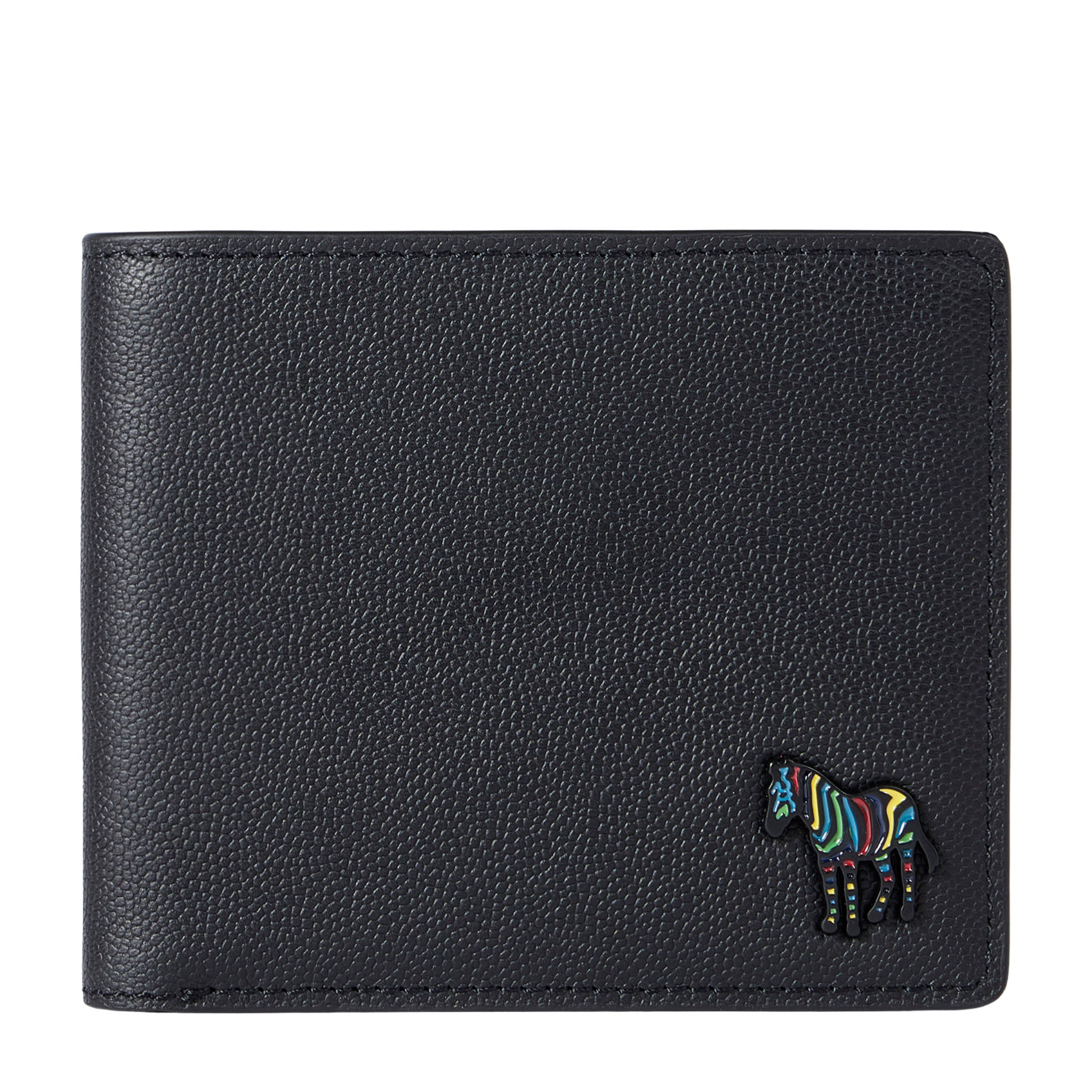 Mens Paul Smith Black Leather Zebra Badge Billfold Wallet
