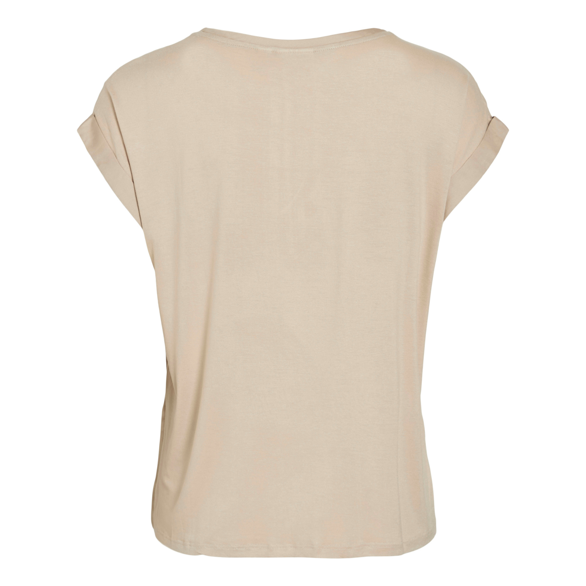 Womens Vila Cement Viellette Satin S/s T Shirt