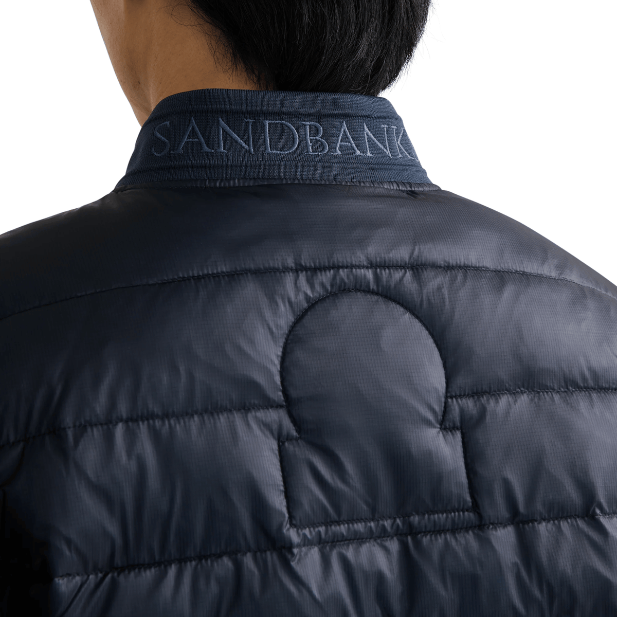 Mens Sandbanks Navy Baffled Bomber Jacket